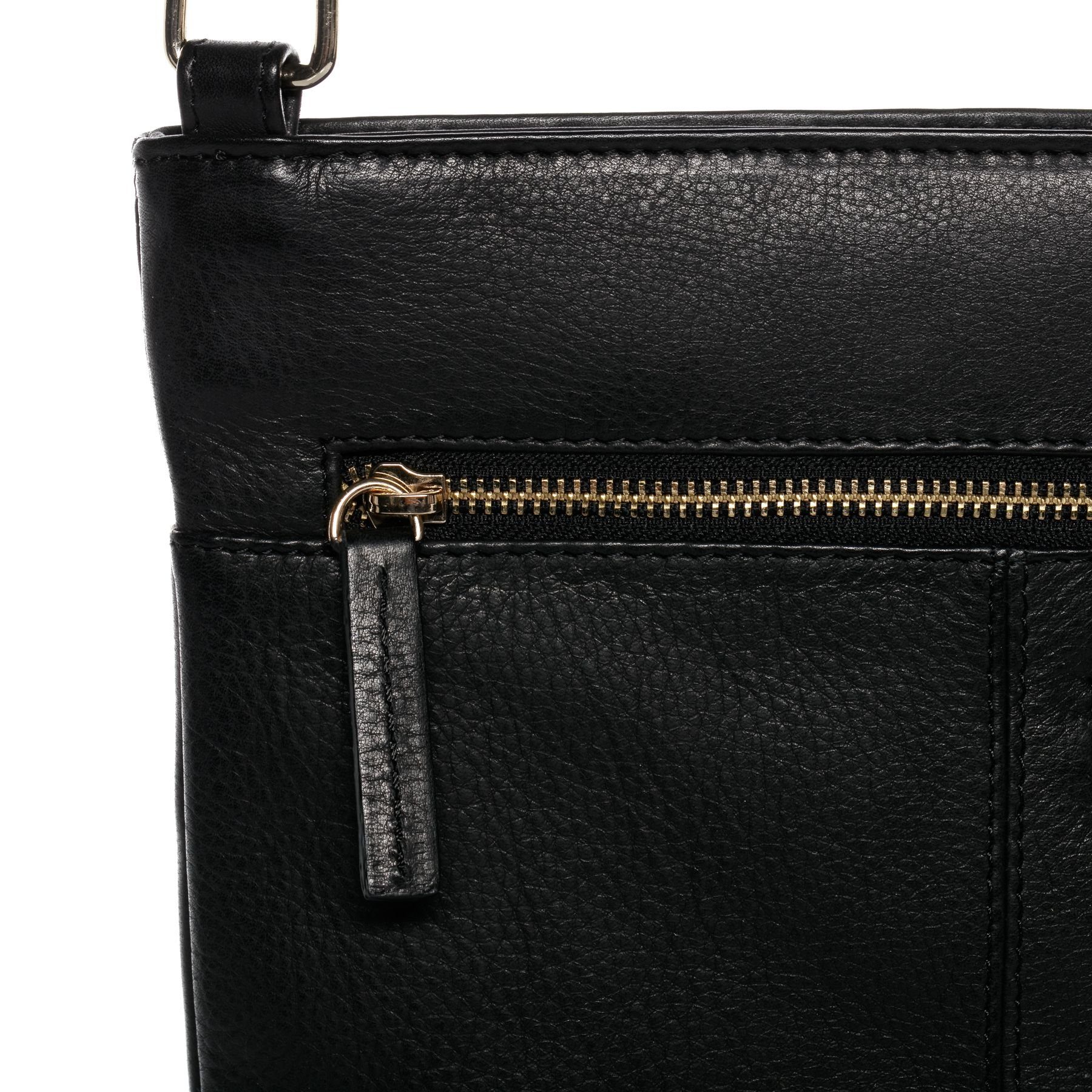 BACCINI Umhängetasche echt Leder Umhängetasche groß schwarz, Crossbody Bag Echtleder für Damen, Umhängetasche schwarz