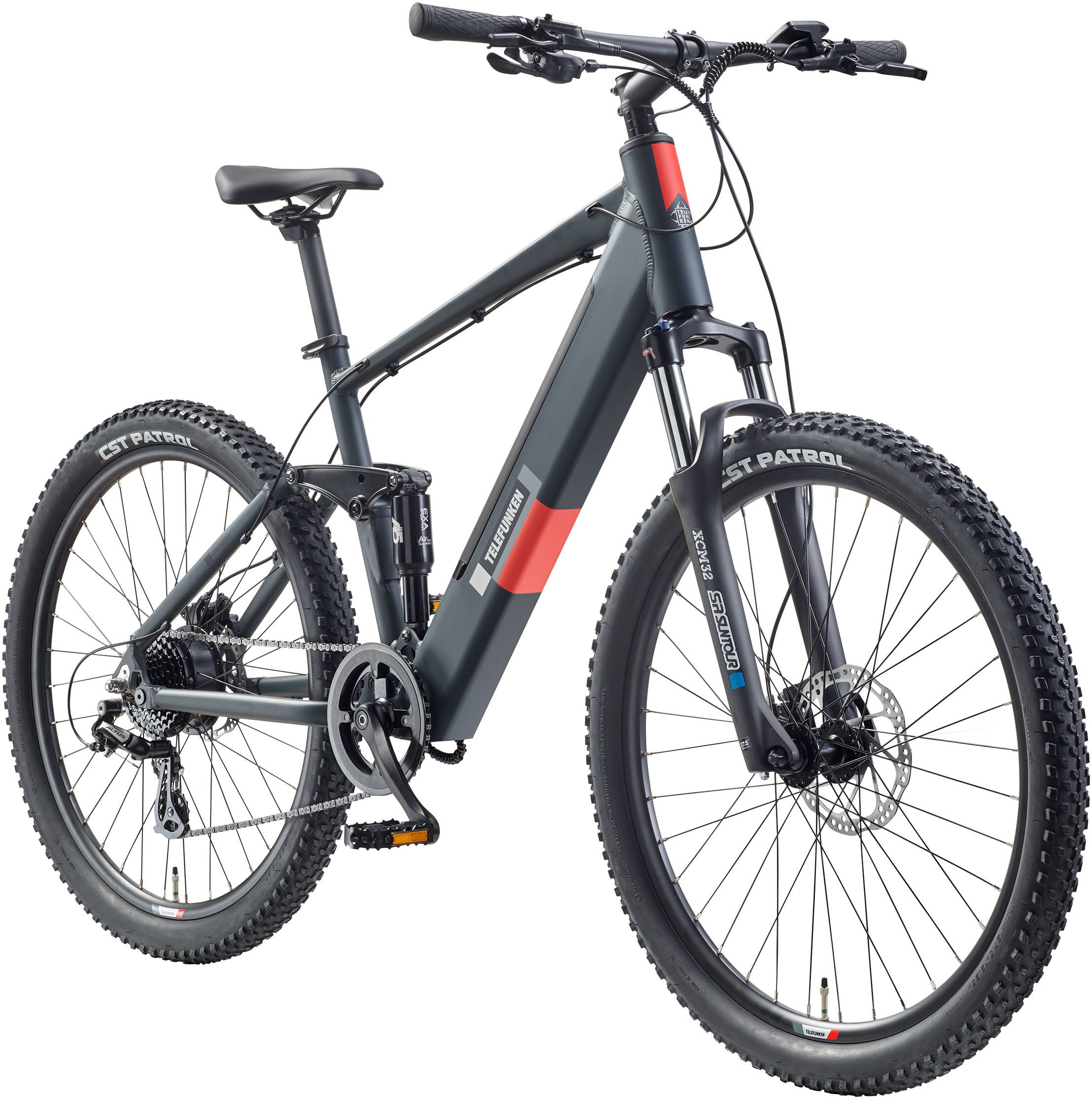 Telefunken E-Bike Mountainbike Aufsteiger M936, 8 Gang Shimano Altus Schaltwerk, Kettenschaltung, Heckmotor, 468 Wh, Pedelec, Elektrofahrrad, Damen, Herren, MTB, Fully