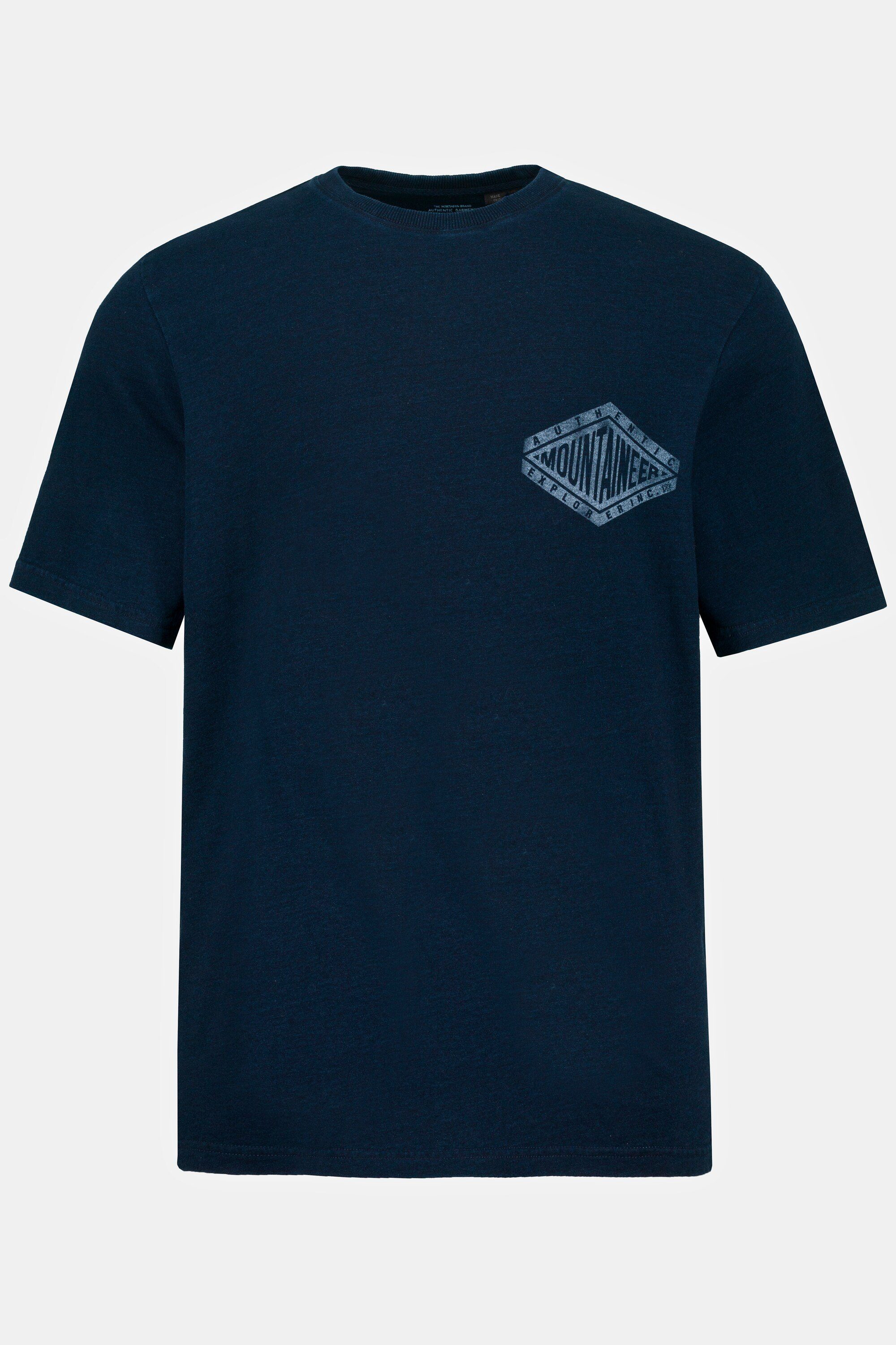 T-Shirt JP1880 Mountaineer T-Shirt Indigo-Färbung Halbarm