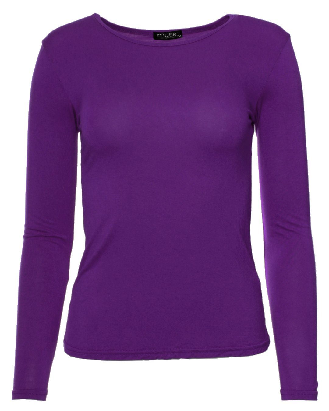 Muse Rundhalsshirt Basic Rundhals Langarmshirt Skinny günstig online kaufen