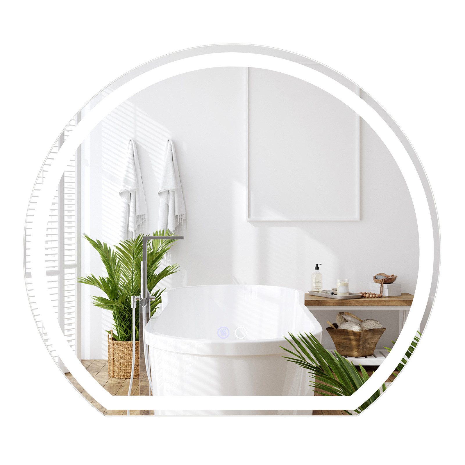 COSTWAY Зеркало для ванной комнаты, mit Doppelte LED-Lichtquellen, Memory-Funktion, dimmbar