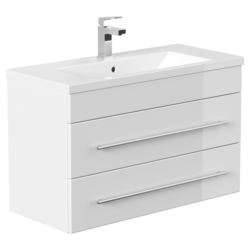 Lomadox Waschtisch ALISTAIR-02, mit Mineralguss-Becken Hochglanz weiß mit g günstig online kaufen