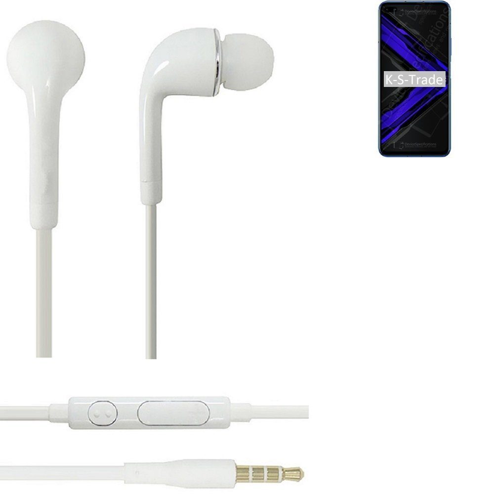 K-S-Trade für Mikrofon 3,5mm) Honor 4 Lautstärkeregler weiß (Kopfhörer In-Ear-Kopfhörer Play mit Headset Pro u Huawei