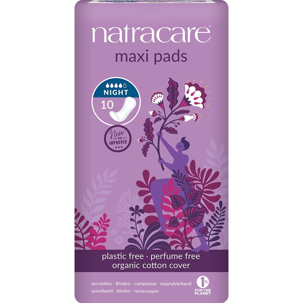 Natracare Slip-Einlage Maxi pads Night Time, 10 Stk.
