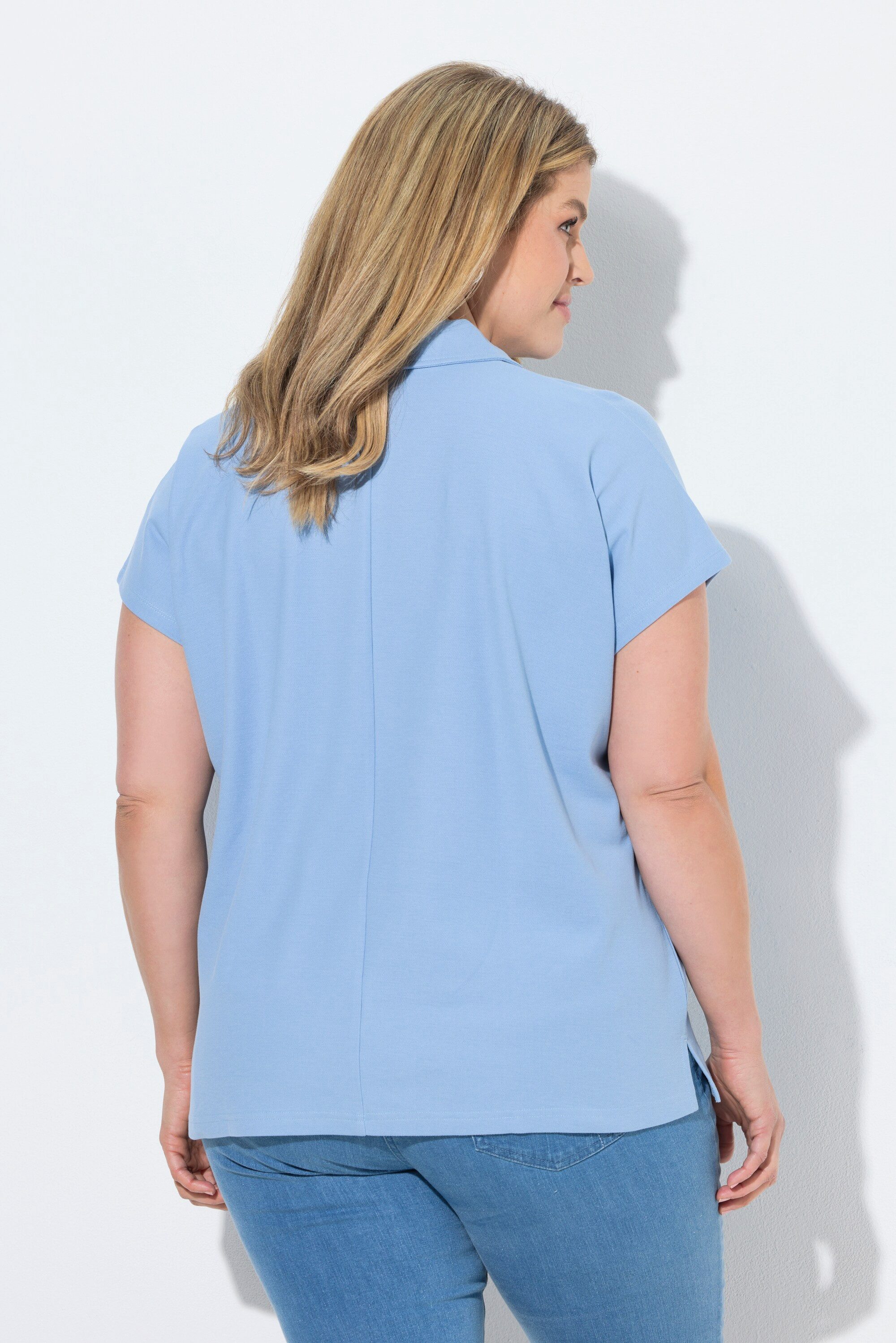 Ulla Popken Poloshirt Poloshirt Oversized Polokragen Halbarm