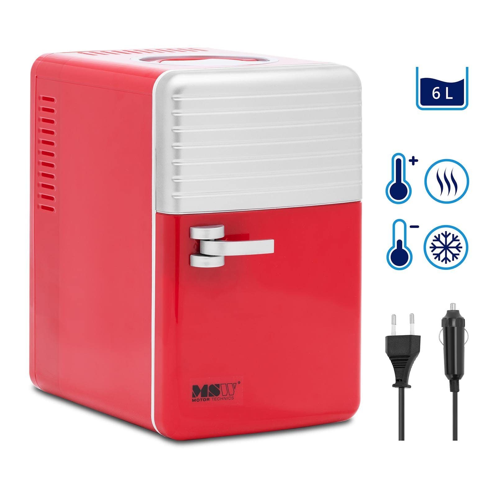 6 12 Kühlbox 2-in-1-Gerät - V Warmhaltefunktion - Elektrische Mini-Kühlschrank V/230 MSW L mit
