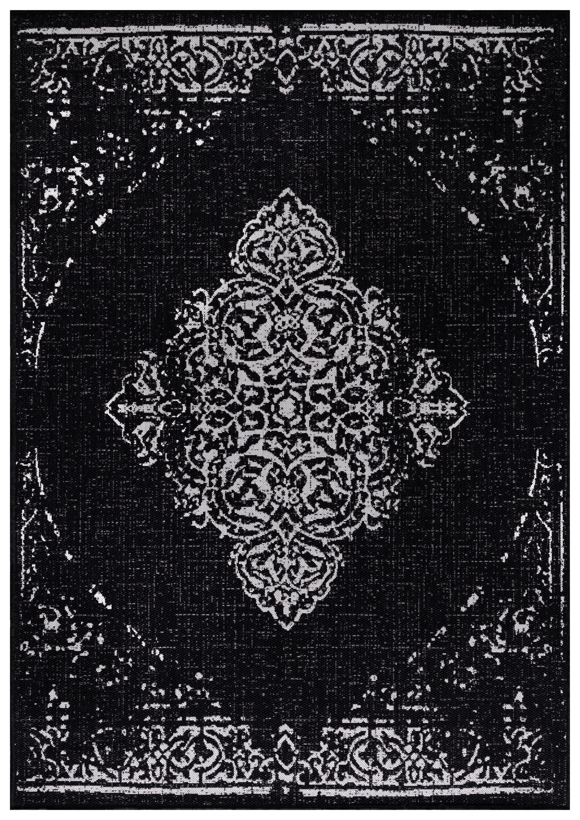 KADIMA DESIGN Outdoorteppich Flachgewebe Vintage-Muster Handwäsche günstig online kaufen