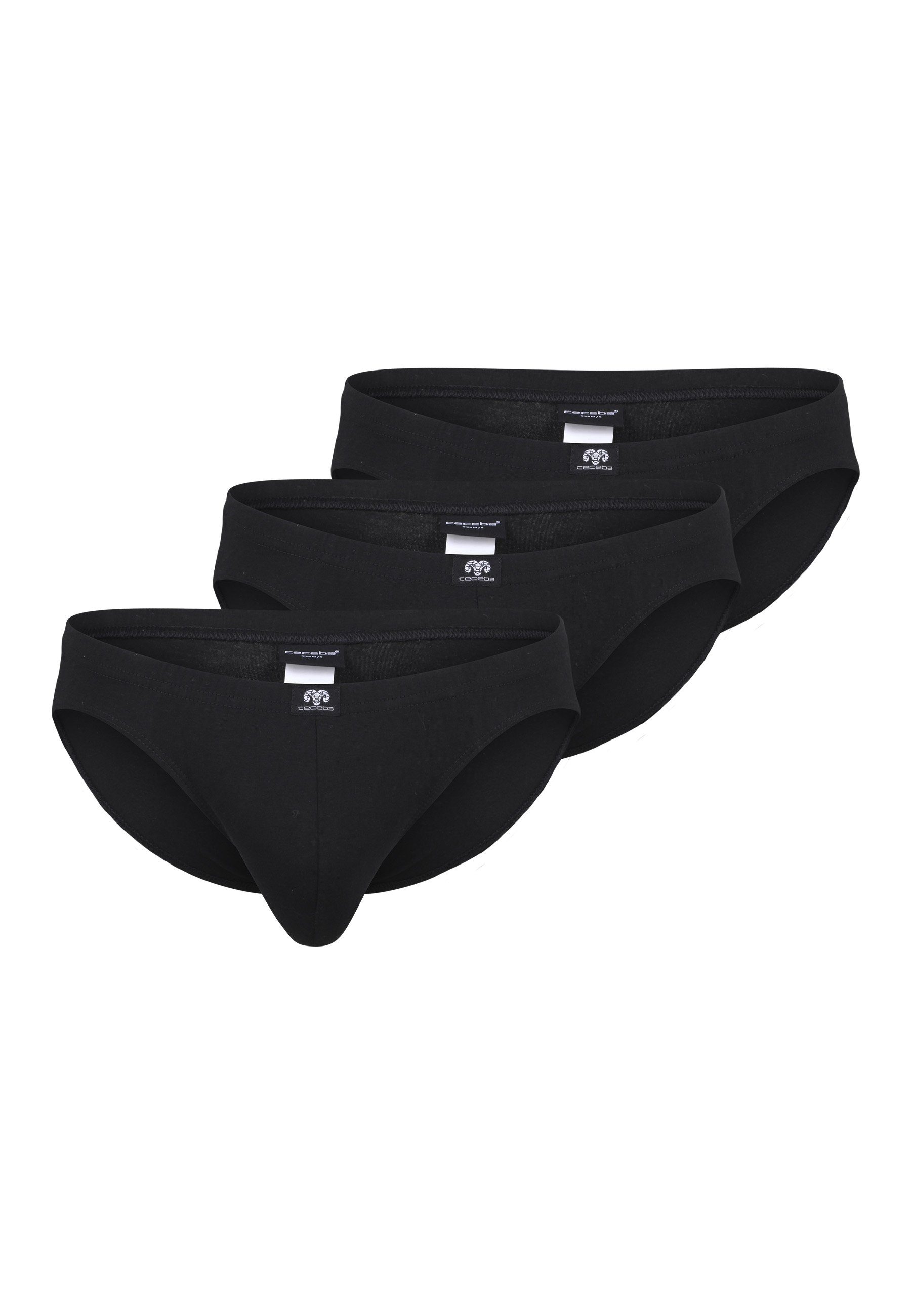 Slip CECEBA Herren Slip schwarz uni 3er Pack