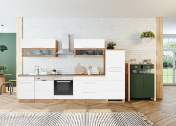 Kochstation Küche KS-Wien, Breite 330 cm, wahlweise mit E-Geräten