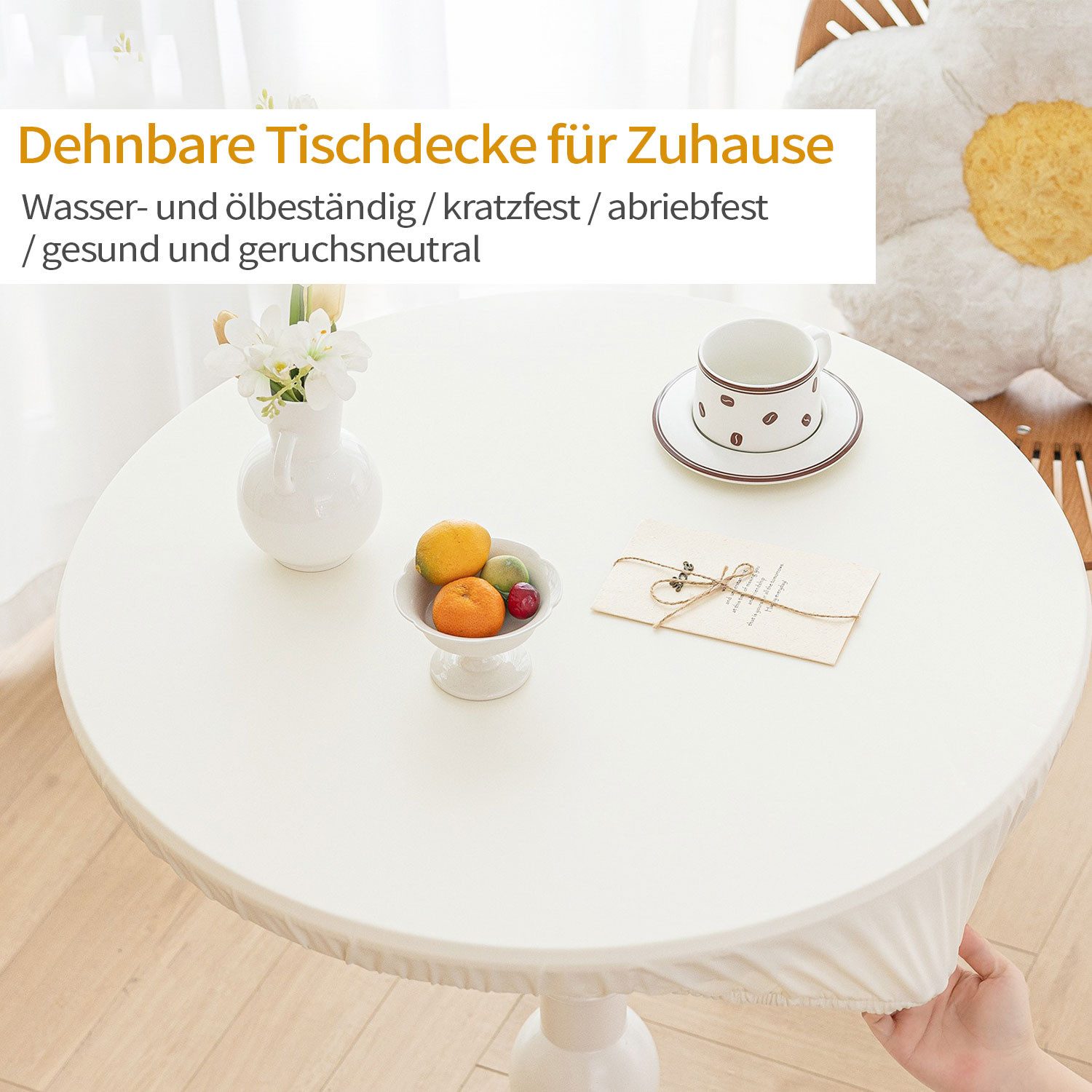 Refttenw Tischdecke 360° Runde Elastizität Wasserdicht günstig online kaufen