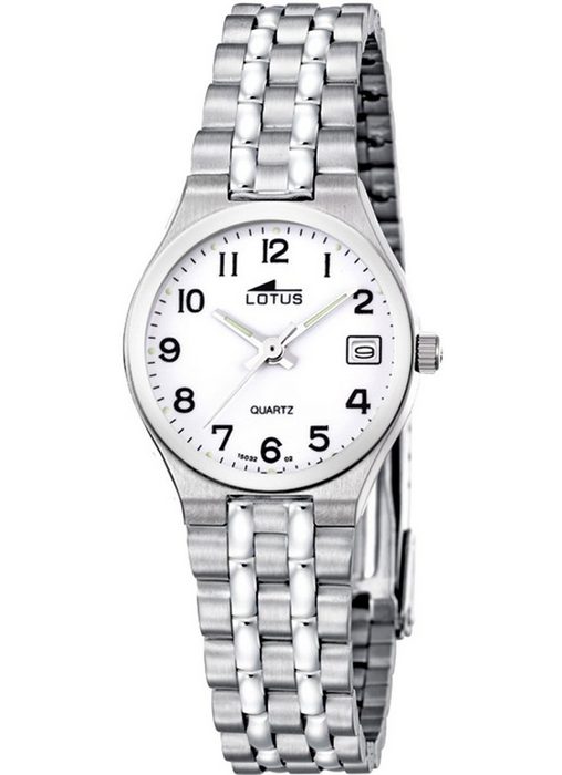 Lotus Quarzuhr Lotus Damen Uhr Elegant L15032/2 (Armbanduhr) Damen Armbanduhr rund klein (ca. 26 3mm) Edelstahlarmband silber