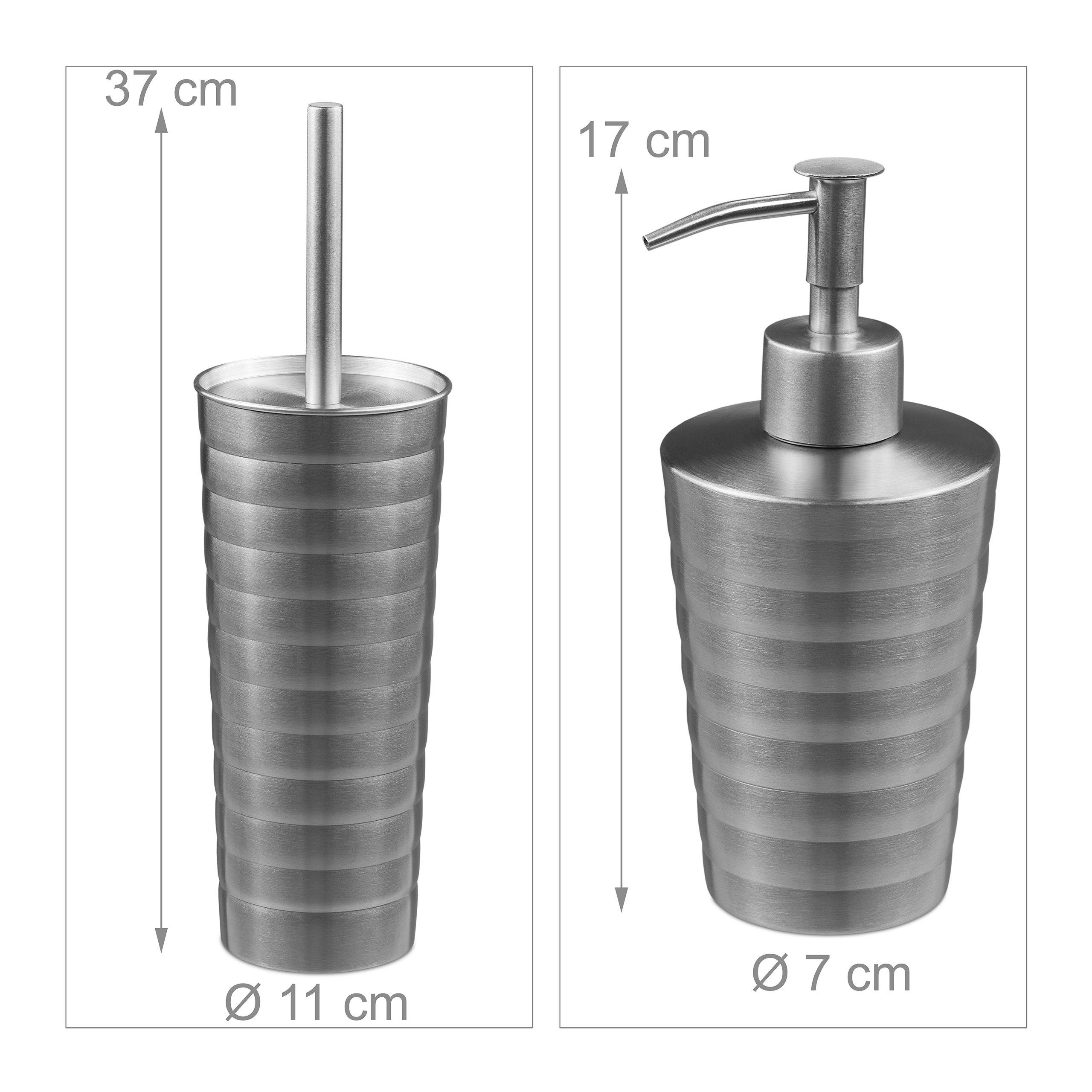 5-tlg. Set relaxdays Badezimmer Badaccessoires-Sets Edelstahl