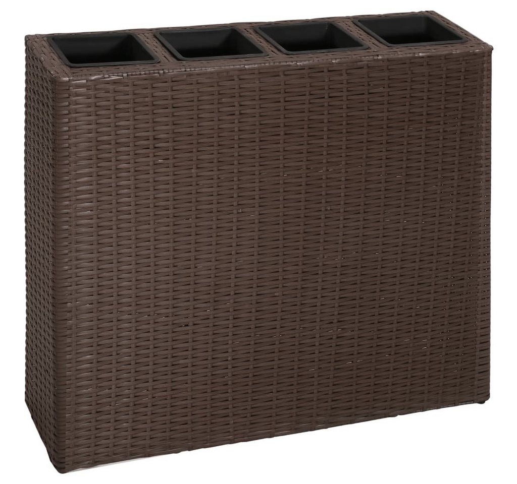 Thumbnail - furnicato Hochbeet Garten-mit 4 Töpfen Poly Rattan Braun