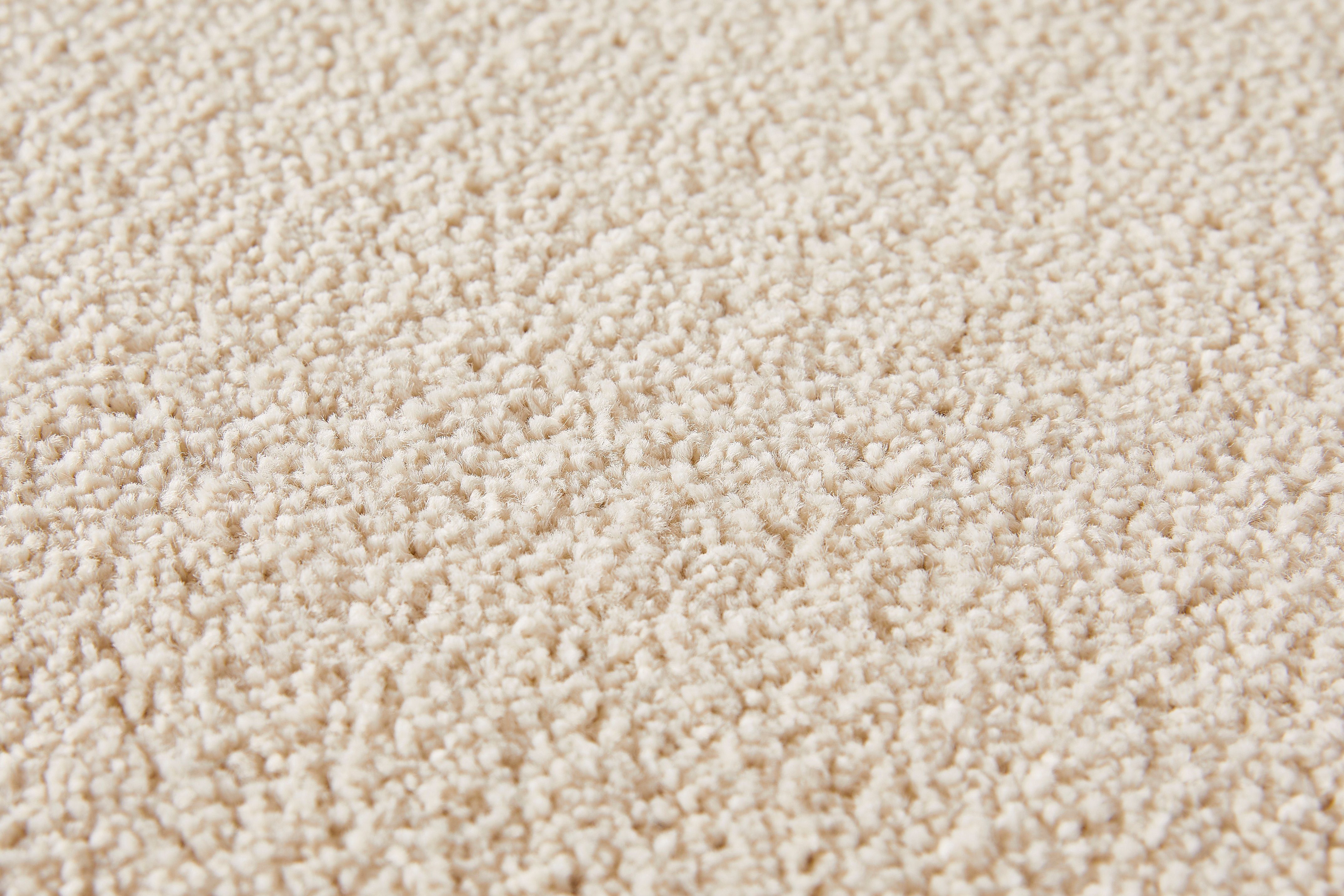 Teppichboden Coupon Frisee-Velours Sophie, Andiamo, rechteckig, Höhe: 12 mm, Uni Farben, Breite 400 cm oder 500 cm, strapazierfähig & pflegeleicht hellbeige