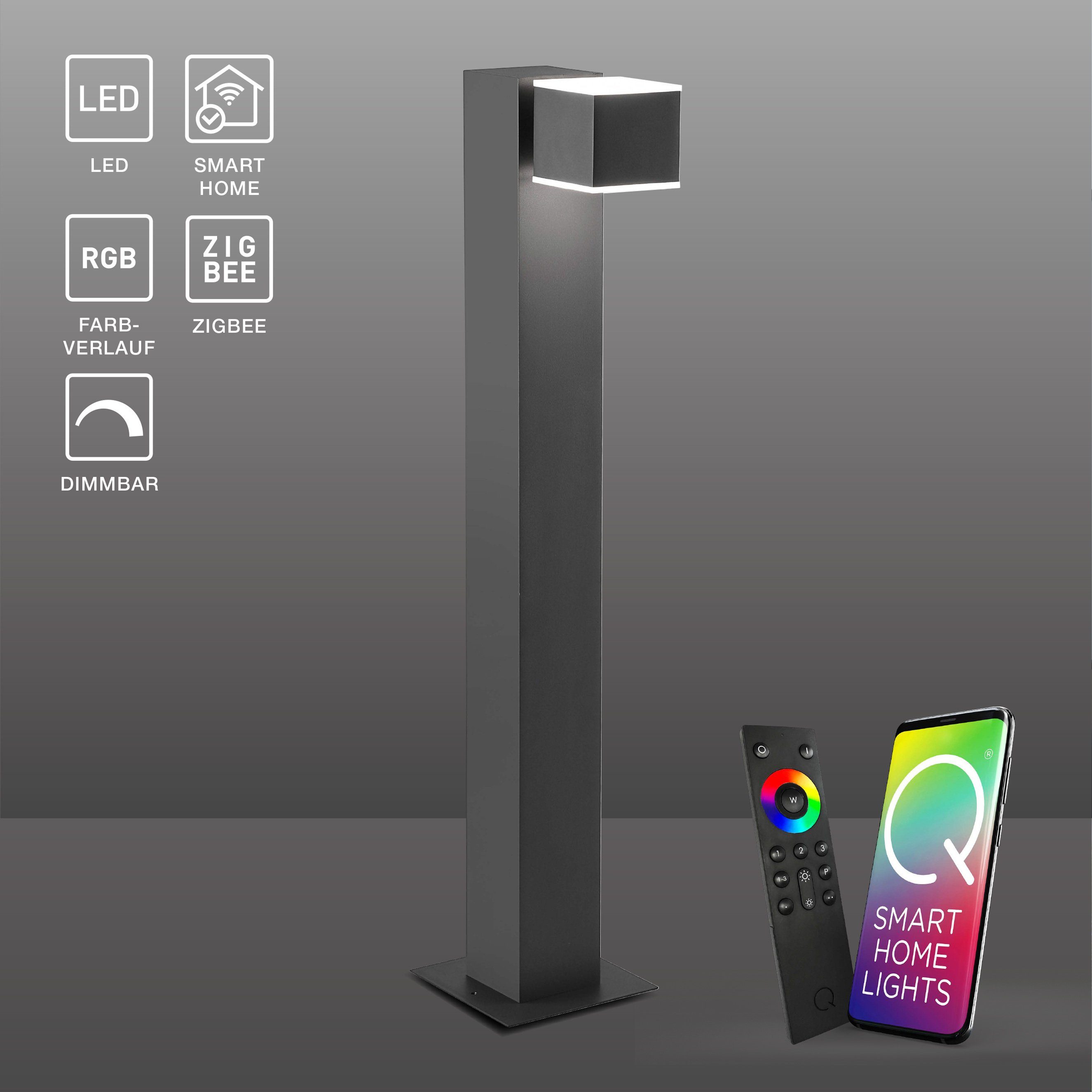 Paul Neuhaus Smarte LED-Leuchte »Q - AMIN Smart Home«, Außenleuchte,  Farbwechsel dimmbar Fernbedienung