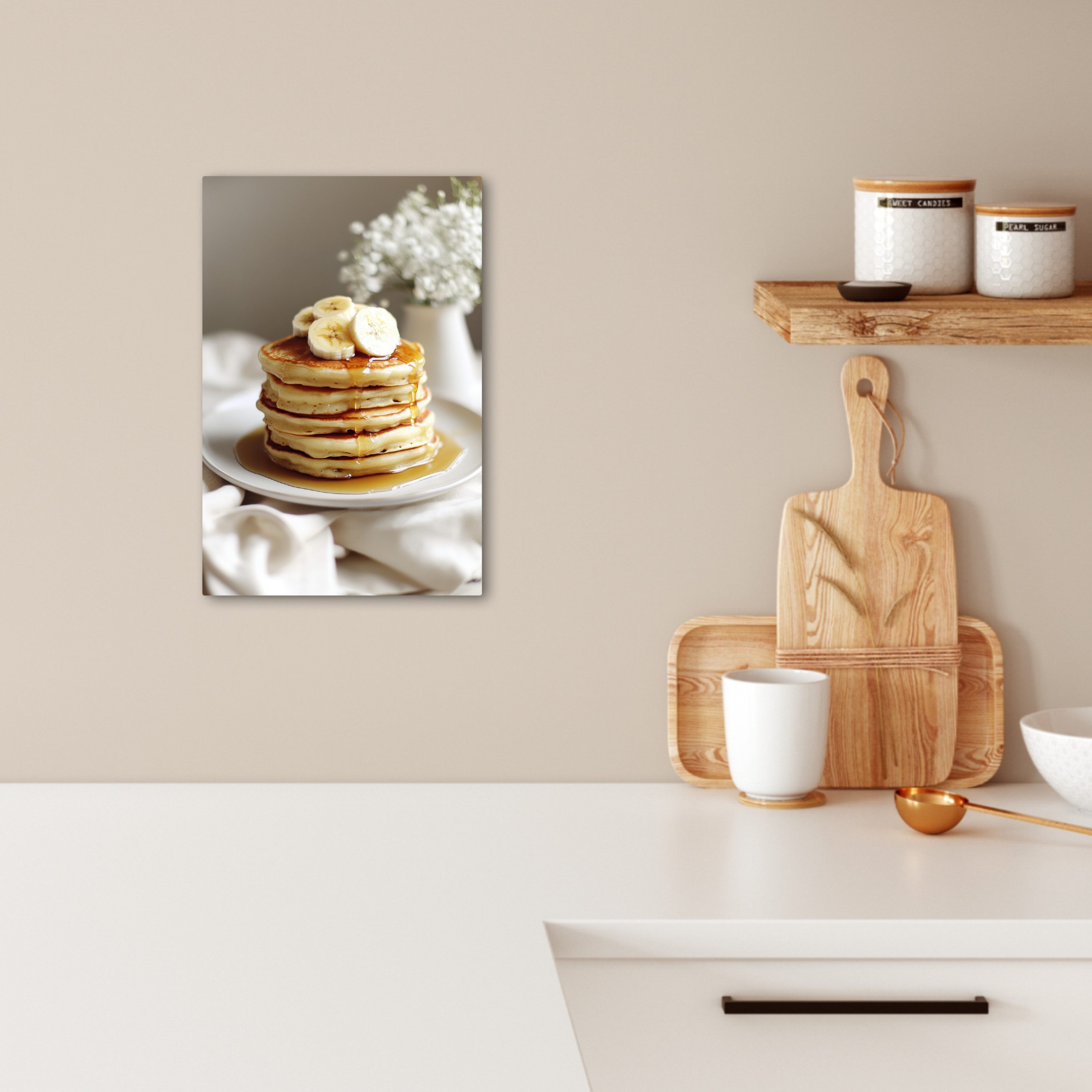 OneMillionCanvasses® Leinwandbild Pfannkuchen - Banane - günstig online kaufen