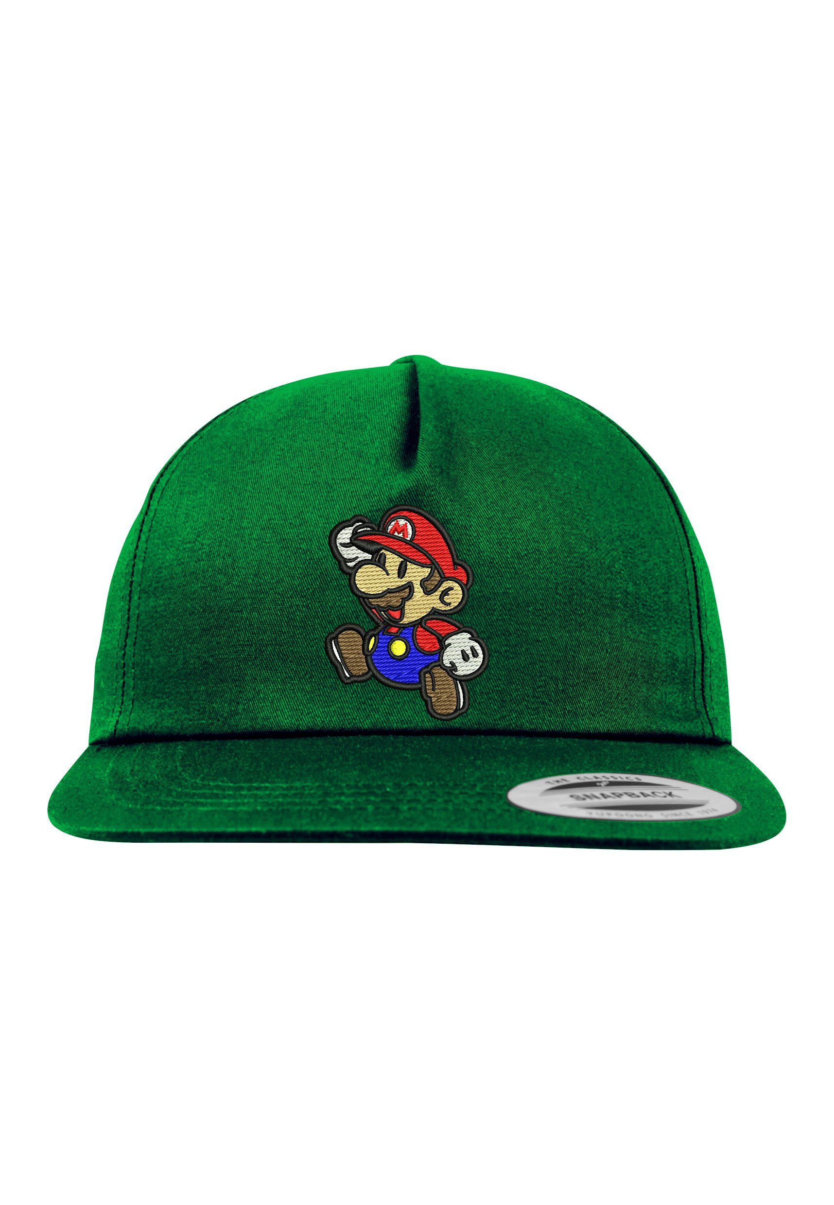 Youth Designz Baseball Mario Logo mit Snapback Cap Cap Unisex modischer Stickerei Flaschengrün