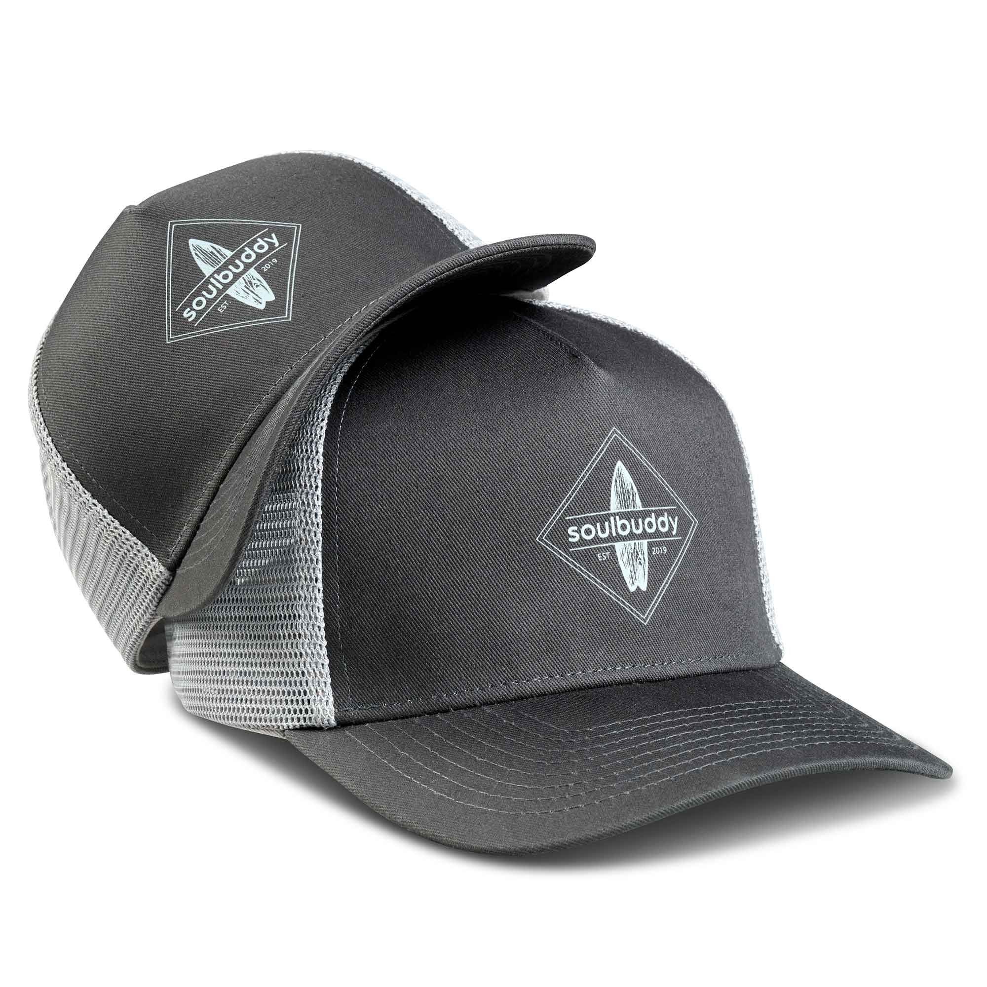Soulbuddy Trucker Cap Partnerlook 2er-Set, Mini Me Set, Geschenk für Eltern (Set = 1x Eltern Trucker Cap + 1x Kinder Trucker Cap, Größenverstellbar)