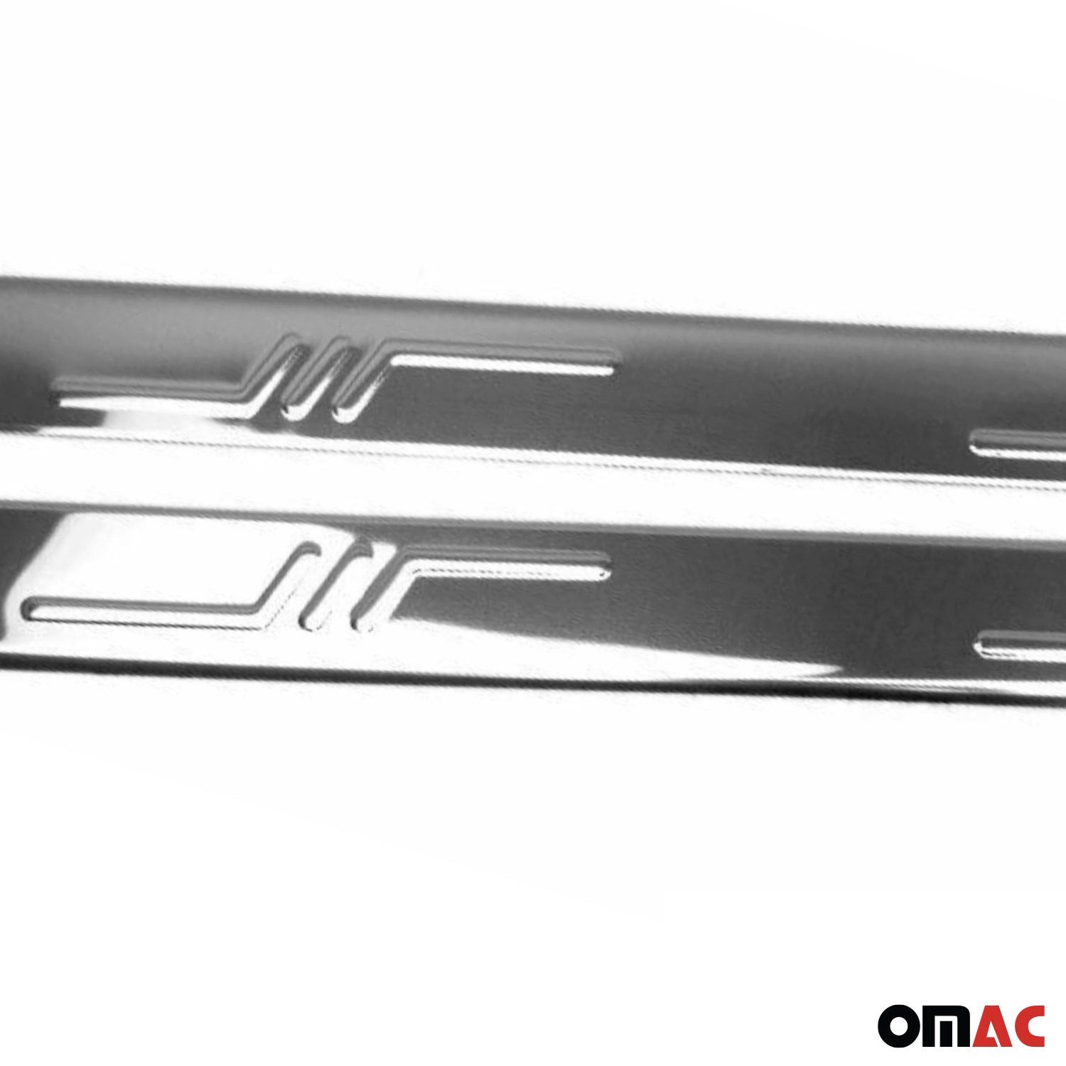 OMAC Zierleisten-Aufkleber Einstiegsleisten für Nissan X-Trail T30 T31 T32 2001-2025 Chrom 2x, (2tlg), Langlebig,Einfache Reinigung,Einfache Installation,Rostbeständig