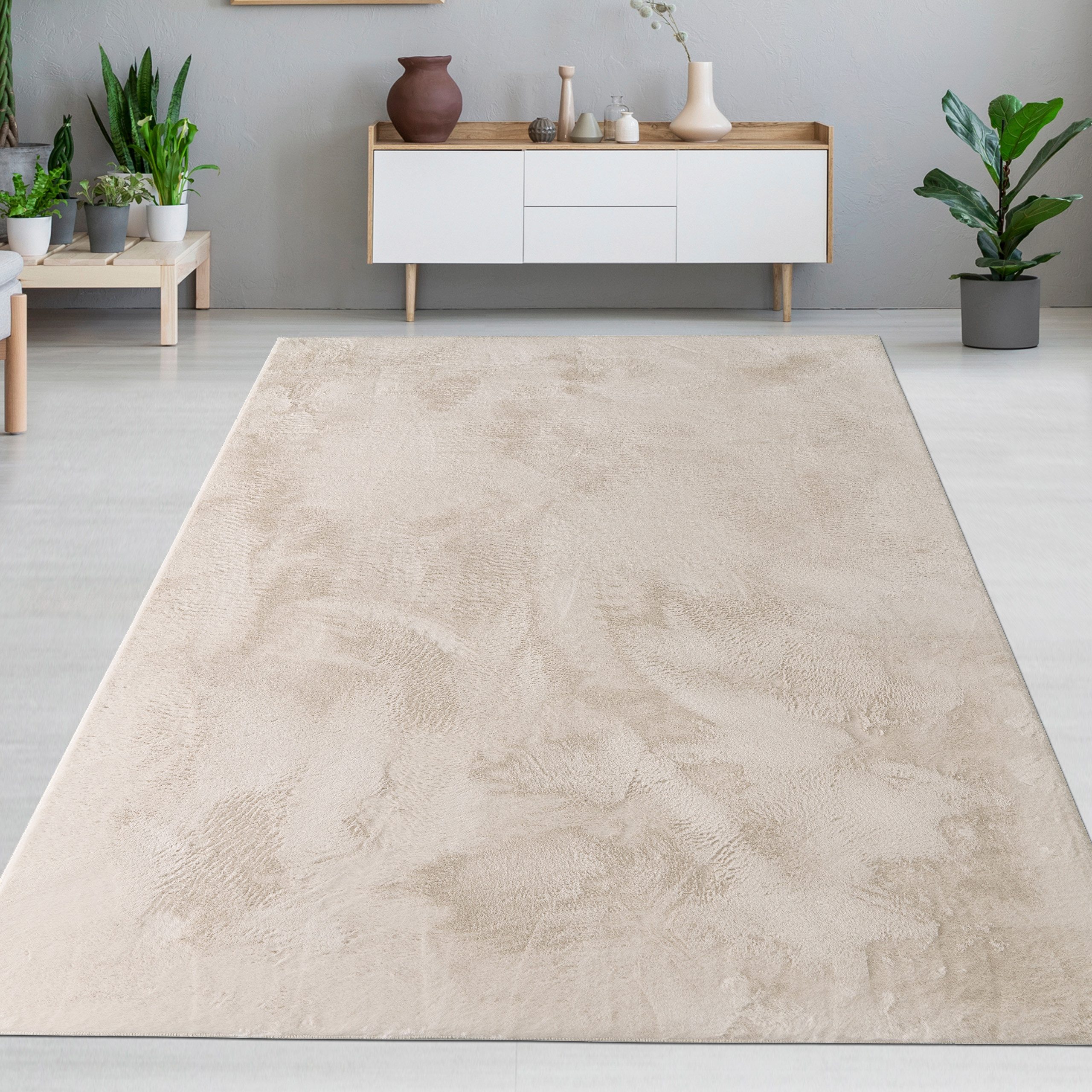 Carpetia Fellteppich Kunstfell Hasenfell-Optik, rechteckig, Höhe: 10 mm, se günstig online kaufen