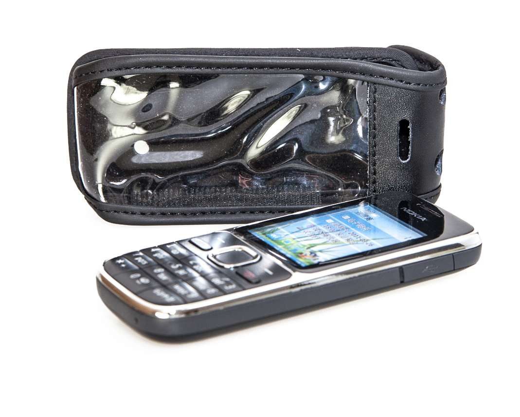 Handytasche Ledertasche für Nokia C2-01, mit Gürtelclip schwarz, Echtleder