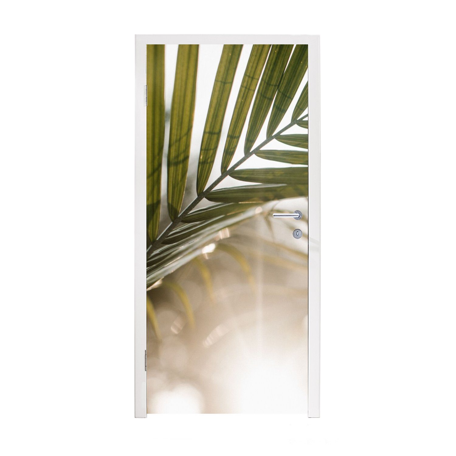 MuchoWow Türtapete Palme - Palmenblatt - Sonne - Sommer, Matt, bedruckt, (1 St), Fototapete für Tür, Türaufkleber, 75x205 cm
