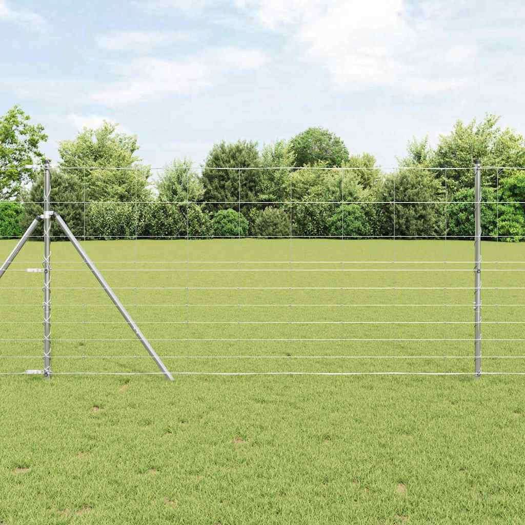 furnicato Zaun Robuster Weidezaun 25 x 1,2 m in Silber aus verzinktem Stahl, (1-St)