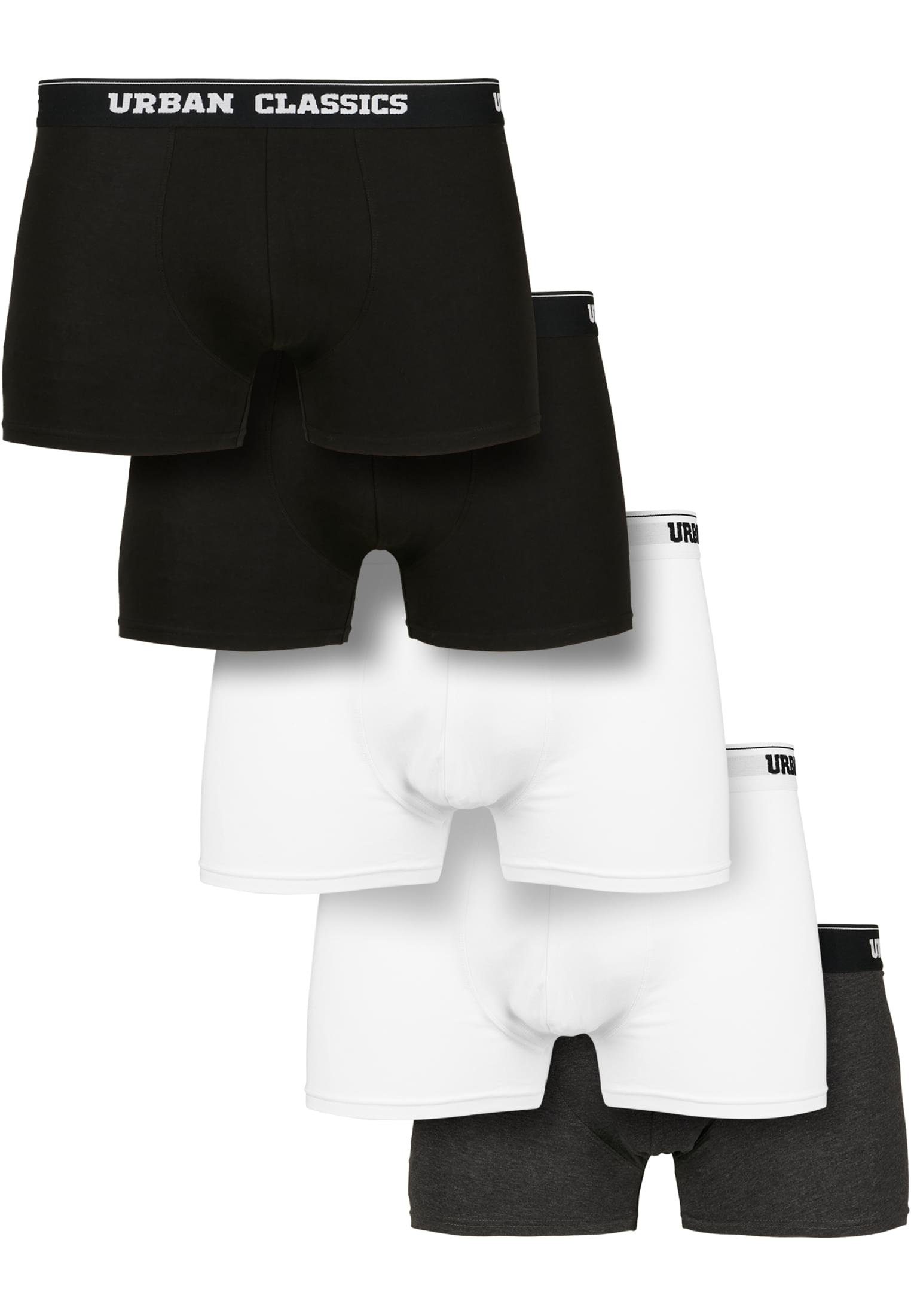 URBAN CLASSICS Boxershorts Herren Organic Boxer Shorts 5-Pack (1-St) black/white/charcoal