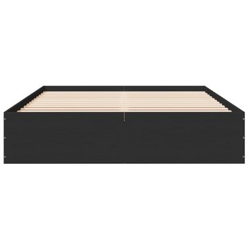 vidaXL Bett Bettgestell Schwarz 150x200 cm Holzwerkstoff