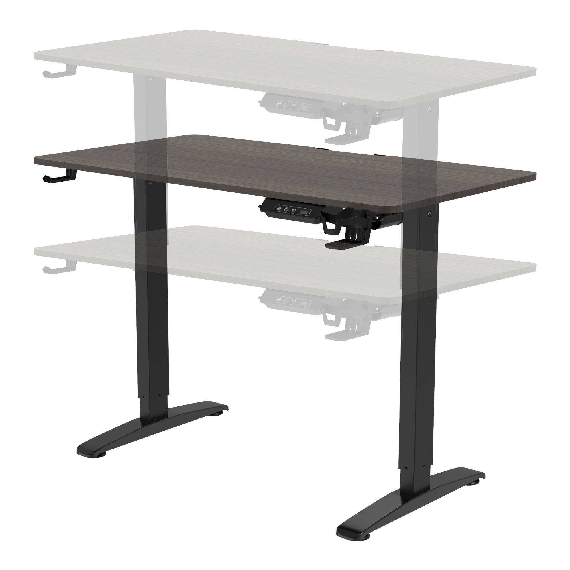 110x60 »Visalia« Walnuss-Optik Schreibtisch, schwarz Tisch pro.tec Elektrisch Walnuss-Optik Höhenverstellbarer |