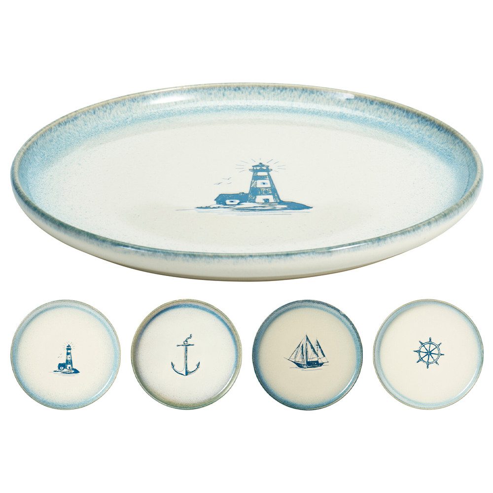 Koopman Dessertteller Maritime Teller 4er-Set
