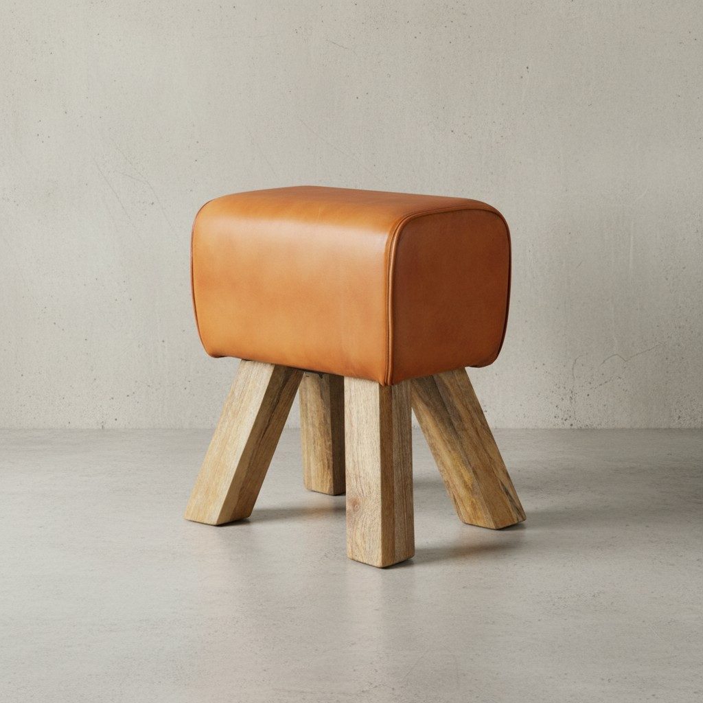 KADIMA DESIGN Sitzhocker Retro Hocker Canzas, handgefertigt, modernes Landhaus-Design