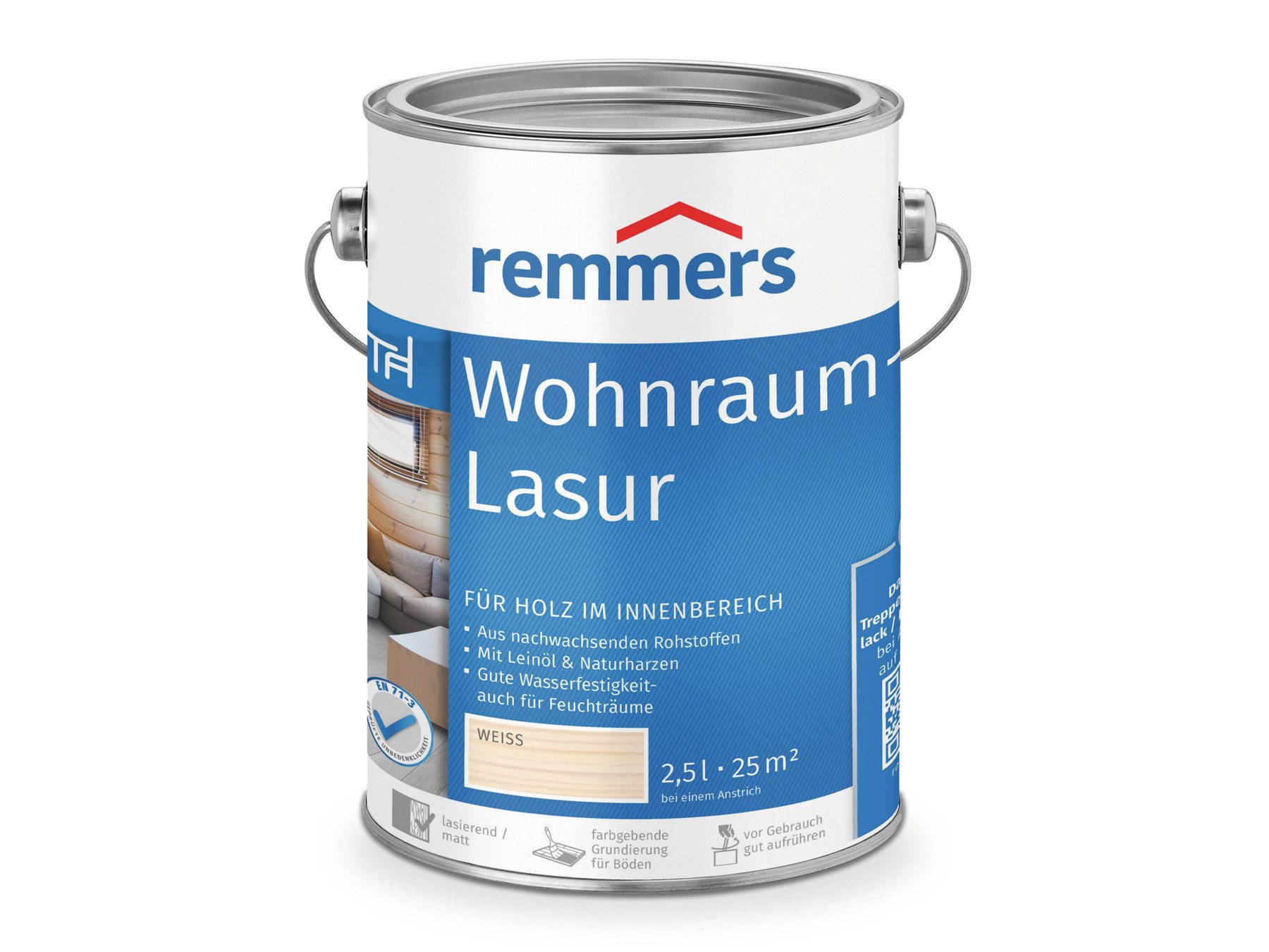 Remmers Holzschutzlasur Wohnraum-Lasur 2,5 Liter, mit Abperleffekt