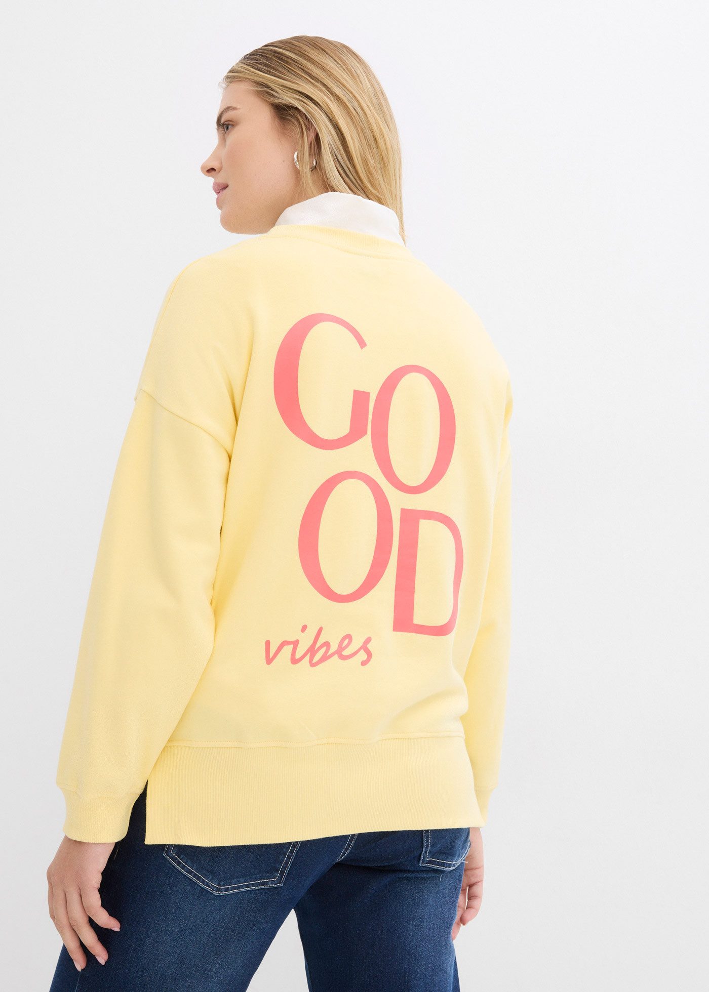 bonprix Sweatshirt lässiger Schnitt, überschnittene Schulter, Oversize-Pass günstig online kaufen