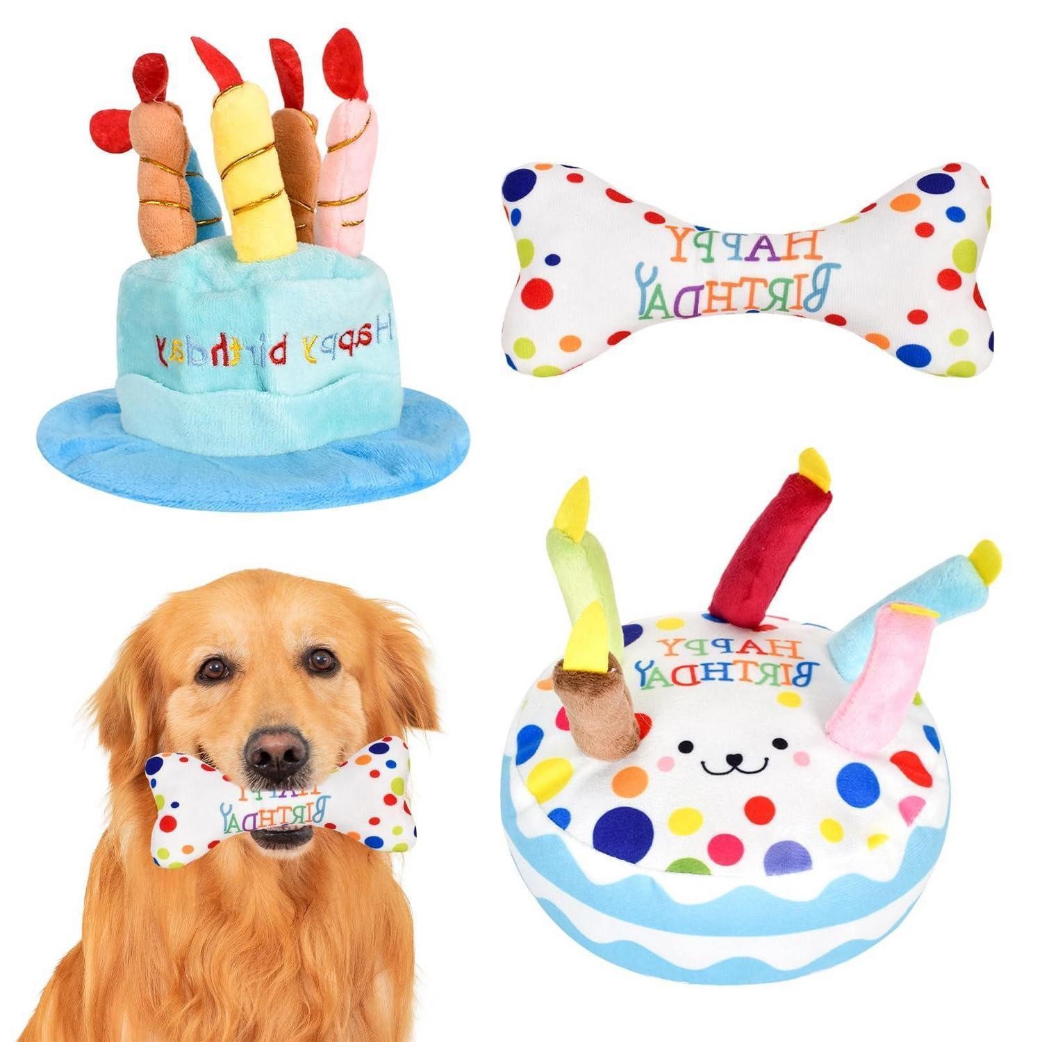 LuxusKollektion Kuscheltier Hund Geburtstag Spielzeug Set Plüsch 3-tlg. (1-St)