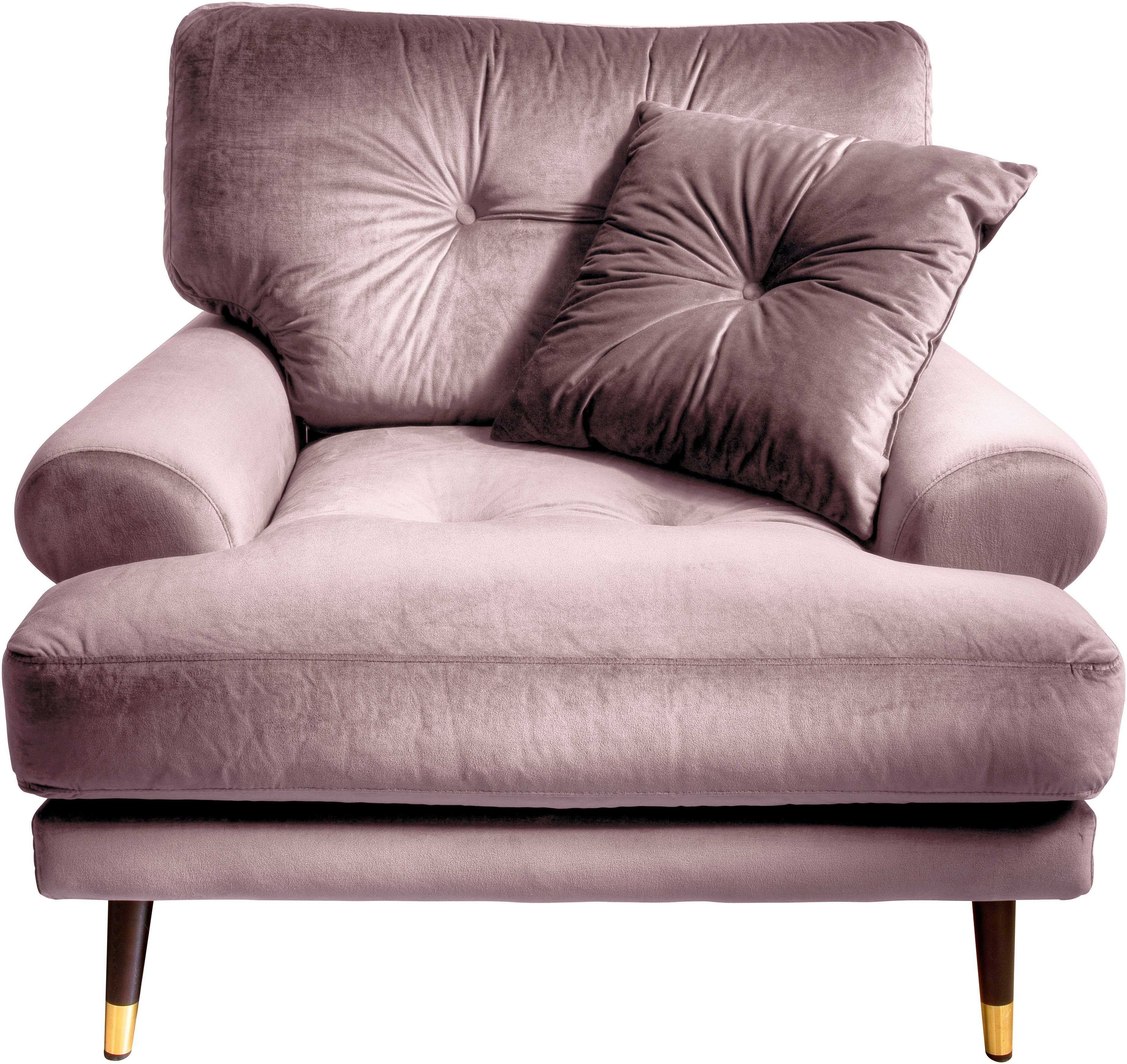 Trends by HG Loungesessel TOKIO, in Microfaser mit hochwertigem Holz/Metallfuß