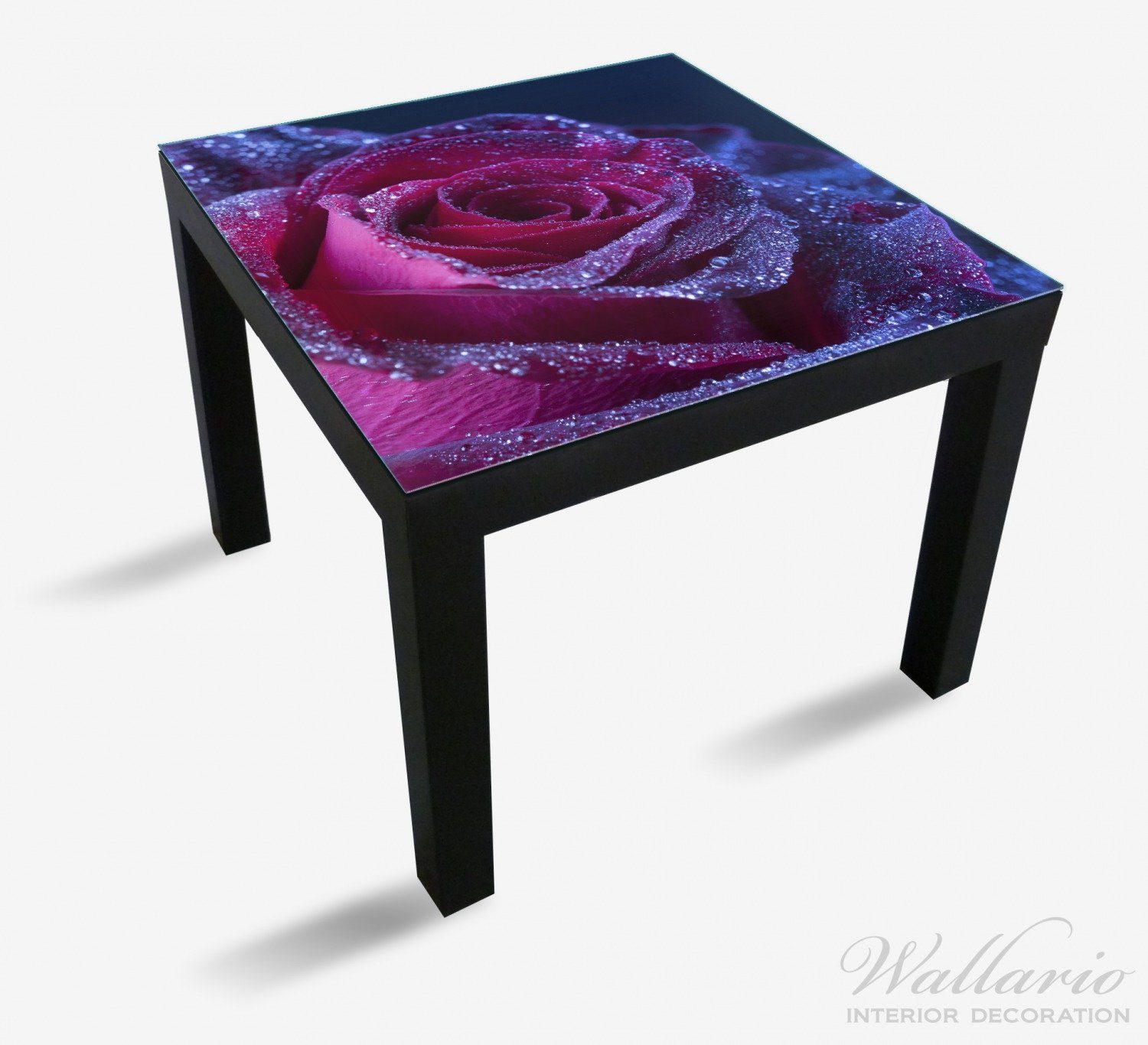 Lack Wallario Tischplatte geeignet Regen Tisch Ikea St), im Rote Rosenblüte für (1