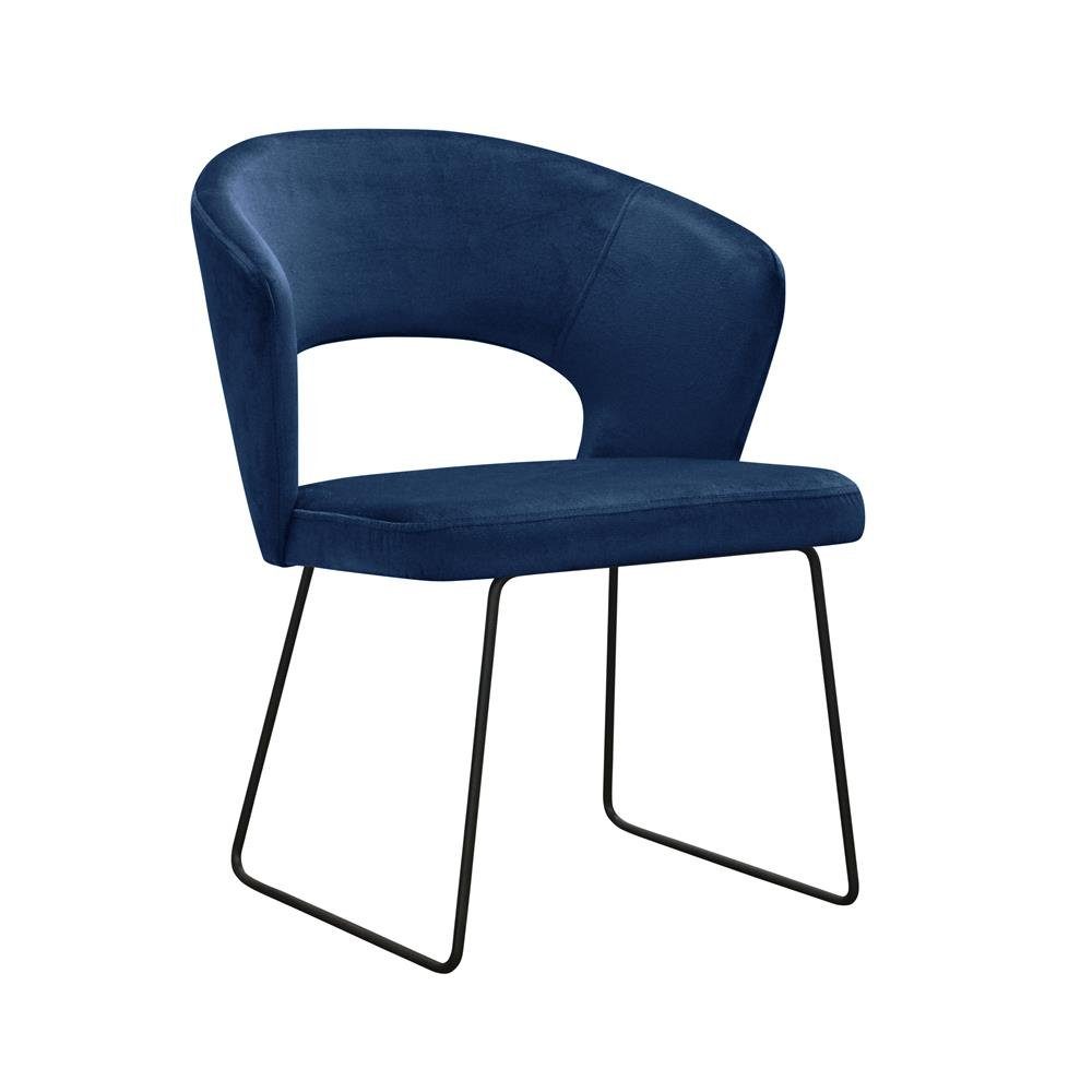 JVmoebel Stuhl, Sessel 4x Lounge Sessel Polstersessel Stuhl Wohnzimmer Restaurant Club Gruppe Blau