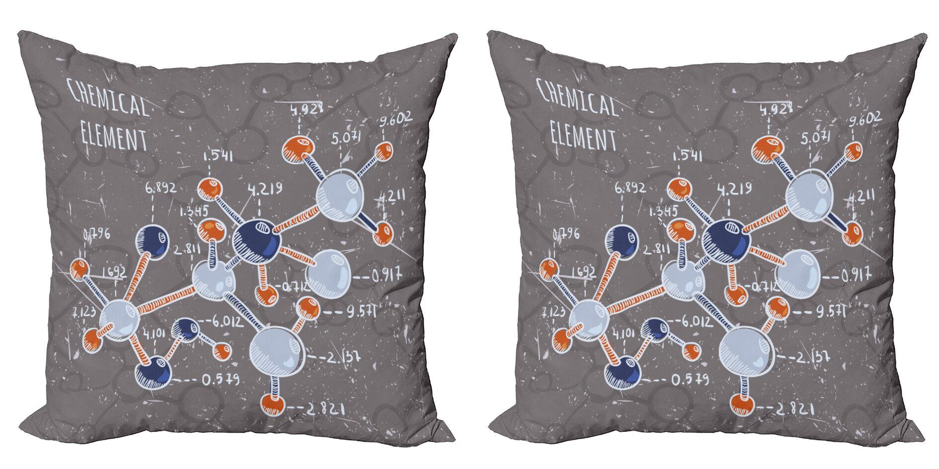 Kissenbezüge Modern Accent Doppelseitiger Digitaldruck, Abakuhaus (2 Stück), Grunge Formel Wissenschaft Grafik