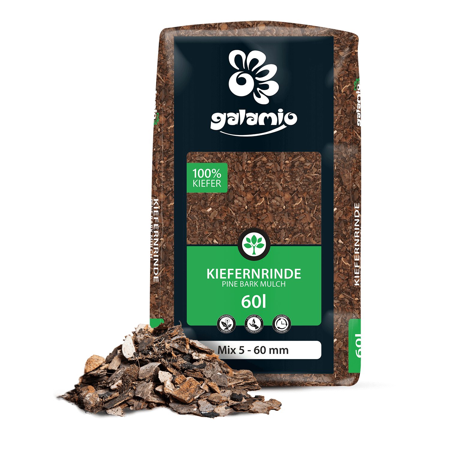 GALAMIO Rindenmulch Rindenmulch Kiefer Mix, (Paket, 1-St)