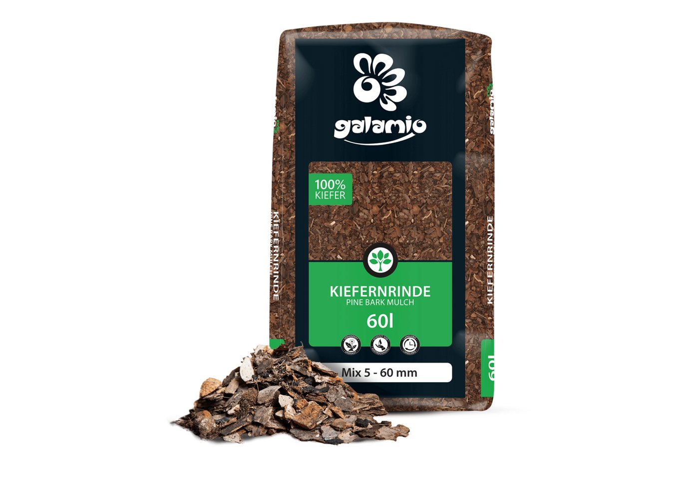 GALAMIO Rindenmulch Rindenmulch Kiefer Mix, (Paket, 1-St)
