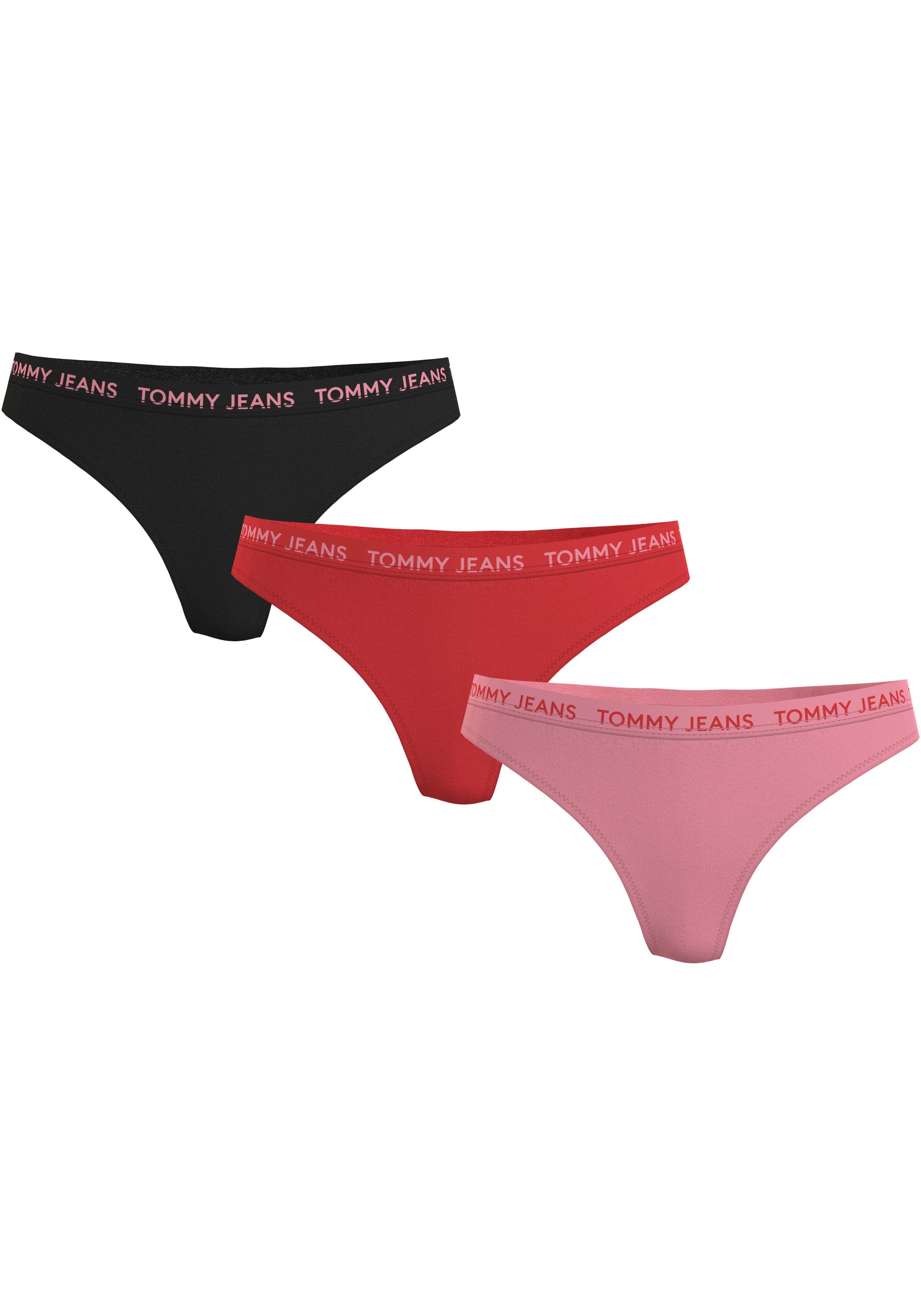 Tommy Hilfiger Underwear String 3P HIGH RISE THONG (Packung, 3er) mit Logo-Elastikbund