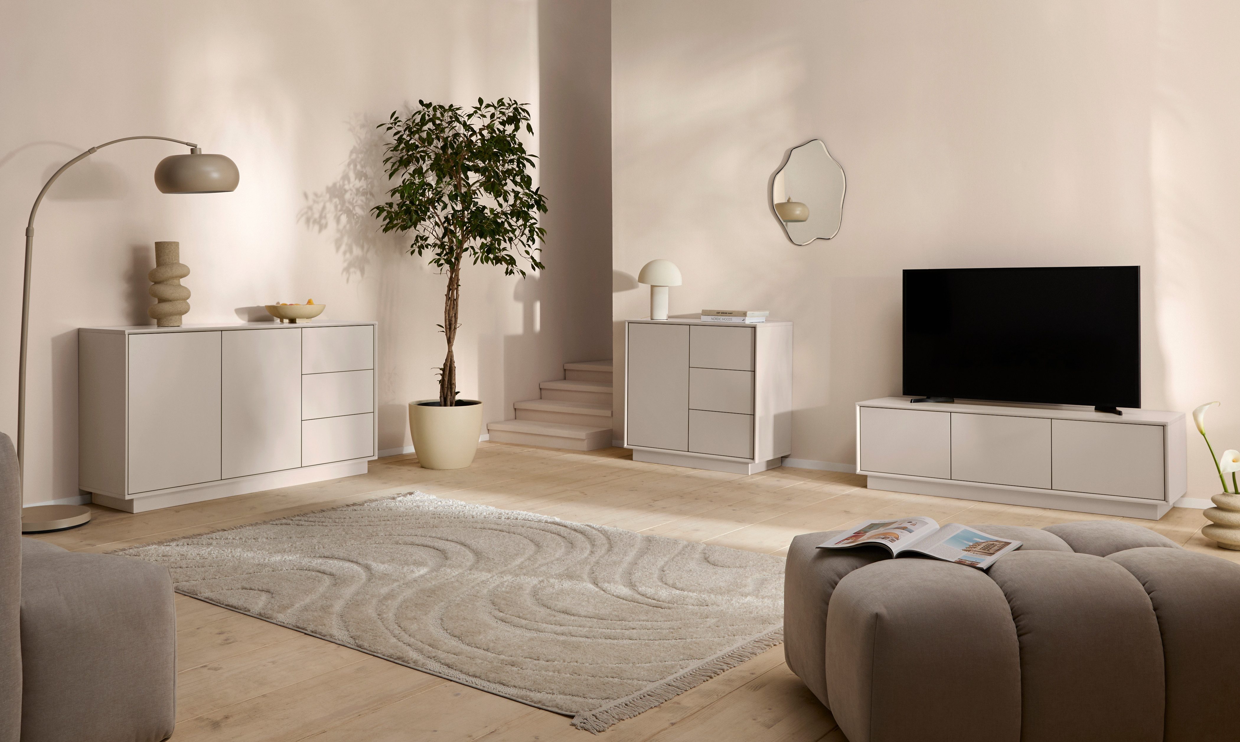 homsy by Ana Johnson Sideboard Storvia, seidenmatte Lackierung, geräuschlose Soft-Close-Schubladen, B 85 cm