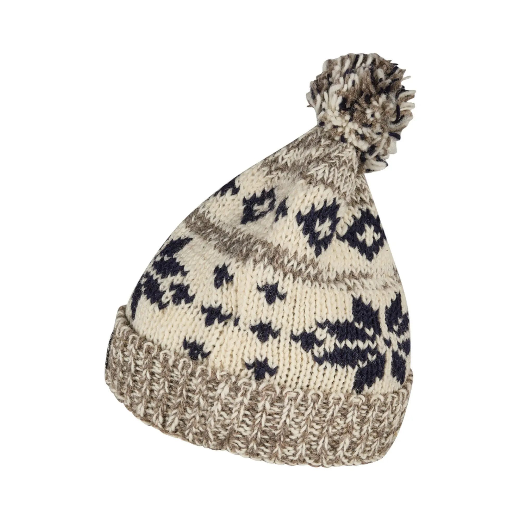 THC Natural Line Bommelmütze THC Schafwoll Pudelmütze 609 Norweger grau (1 Stück, 1-St., 1 Stück) Innenfutter: Fleece