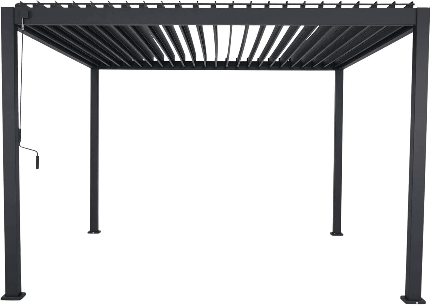 Mirador Pavillon Pergola 111 Deluxe 3,6x4 m Aluminium Anthrazit verstellbares Lamellend, Pergola 111 Deluxe 3,6x4 m Aluminium Anthrazit verstellbares Lamellend