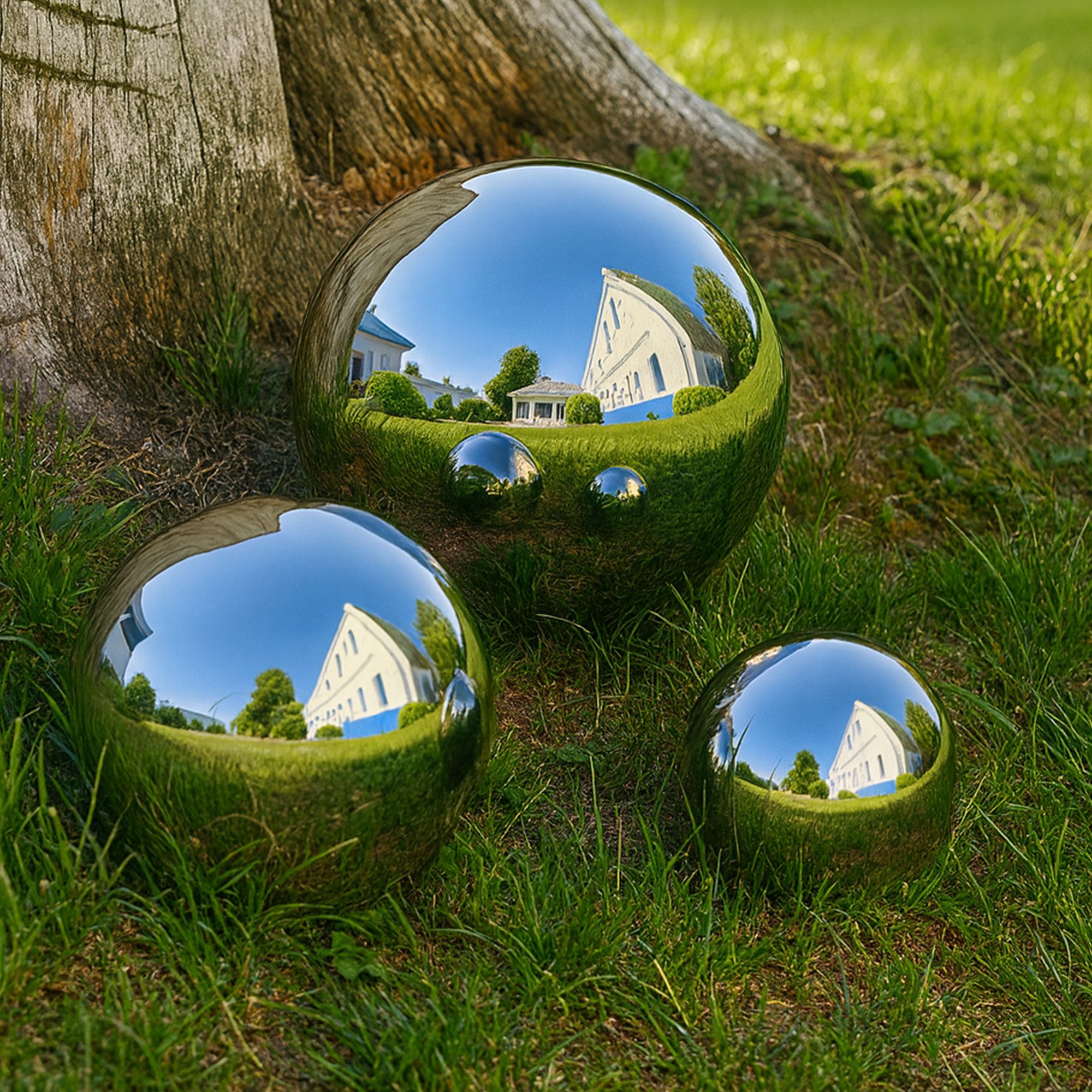 Köhko Dekokugel Köhko 3er polierte Gartenkugeln Set aus hochwertigem Edelst günstig online kaufen