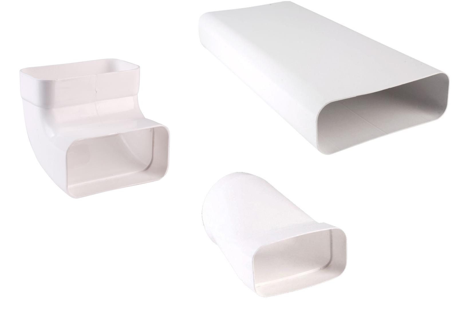 Montagezubehör Dunstabzugshaube Flachkanal 150x70mm, Dunstabzug Küche, 3 Teile Abluftzubehör-Set