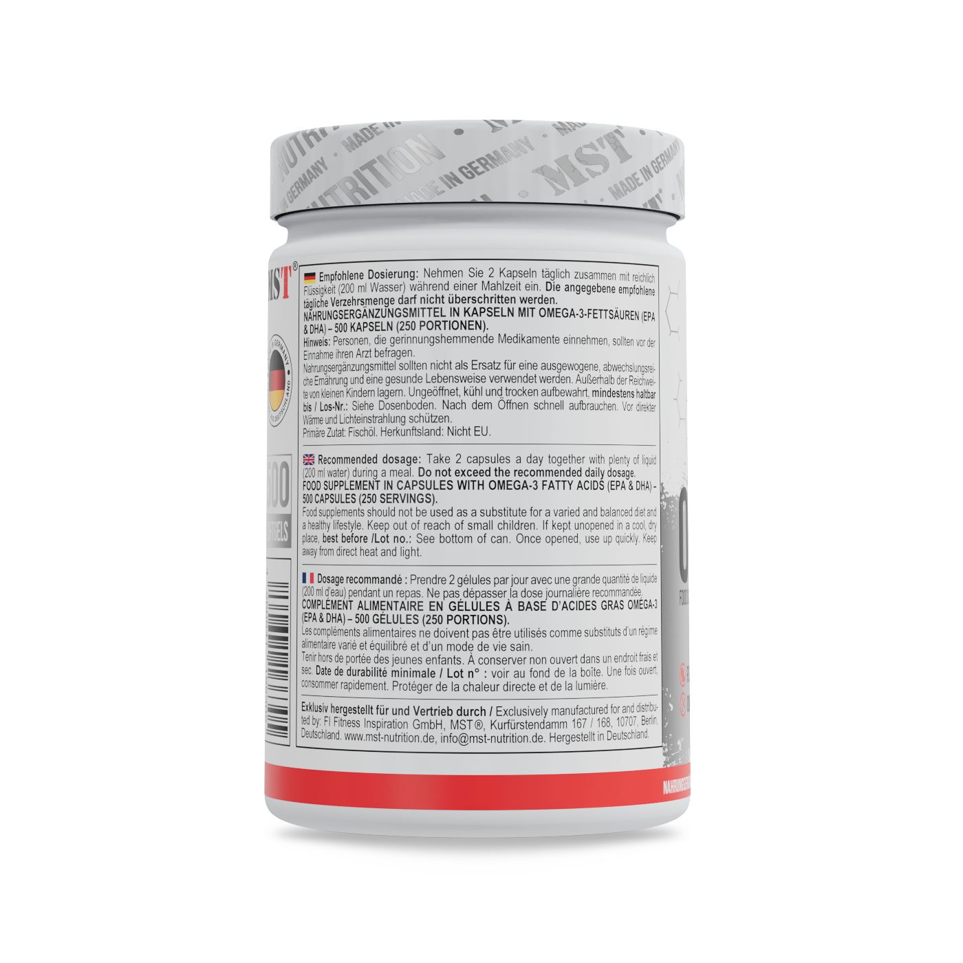 MST Nutrition MST - Omega 3 Selected 500 Kapseln, 500 St.