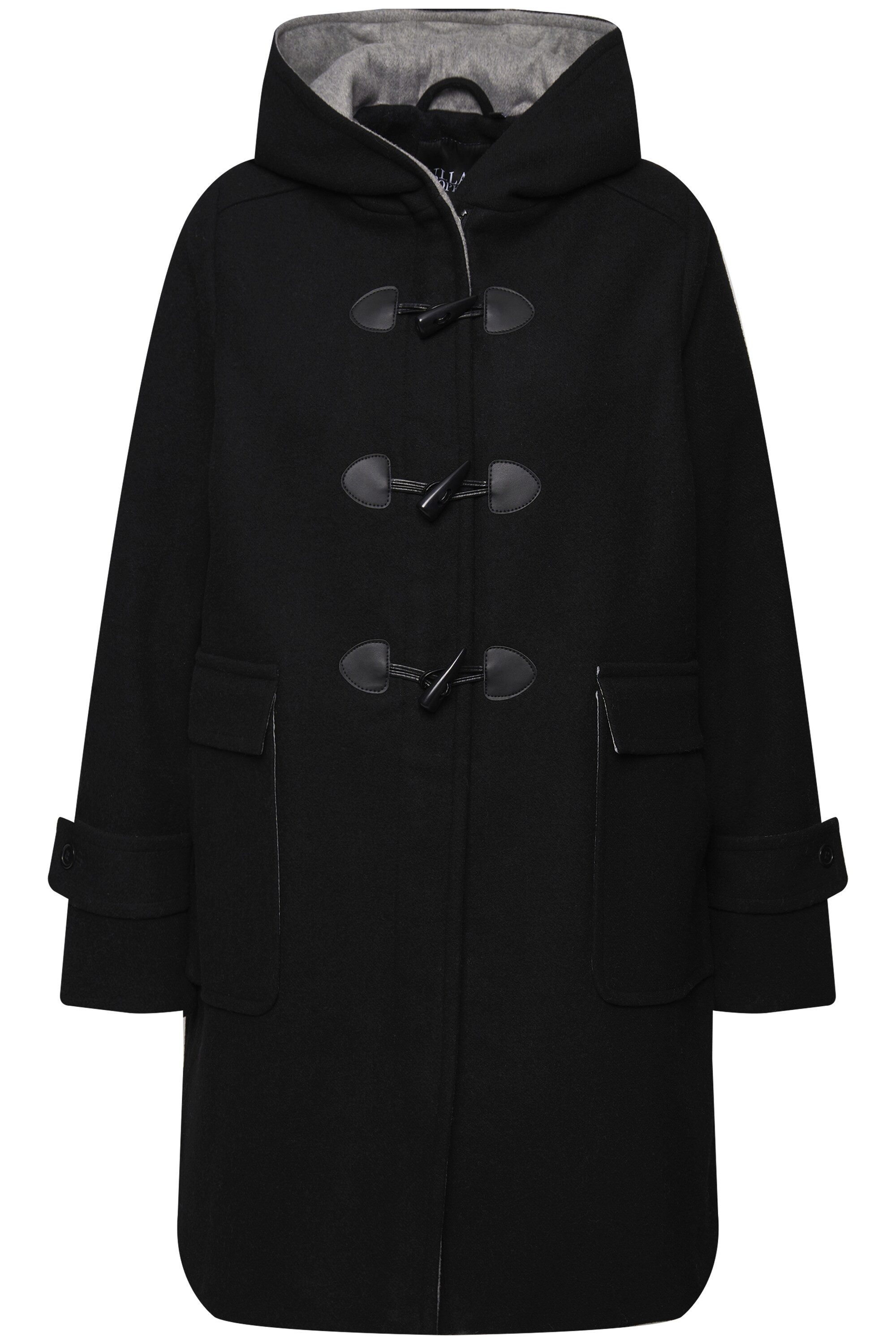 Ulla Popken Wintermantel Dufflecoat A-Linie Wollmischung günstig online kaufen