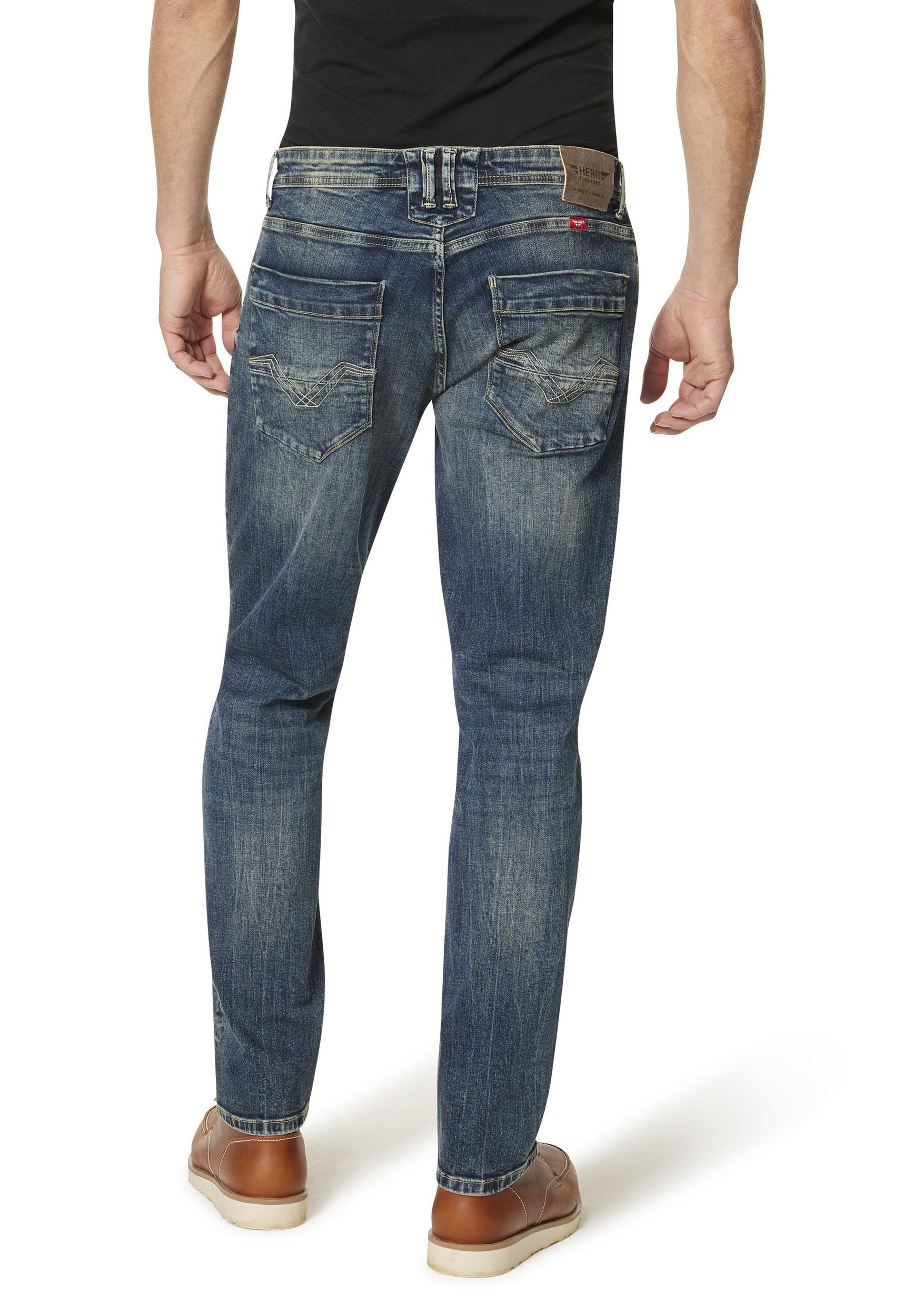 HERO by John Medoox Stretch-Jeans Baxter Heritage Herren Denim Jeans Hose - Relaxed Fit - Vintage used – Bild 2 von 3